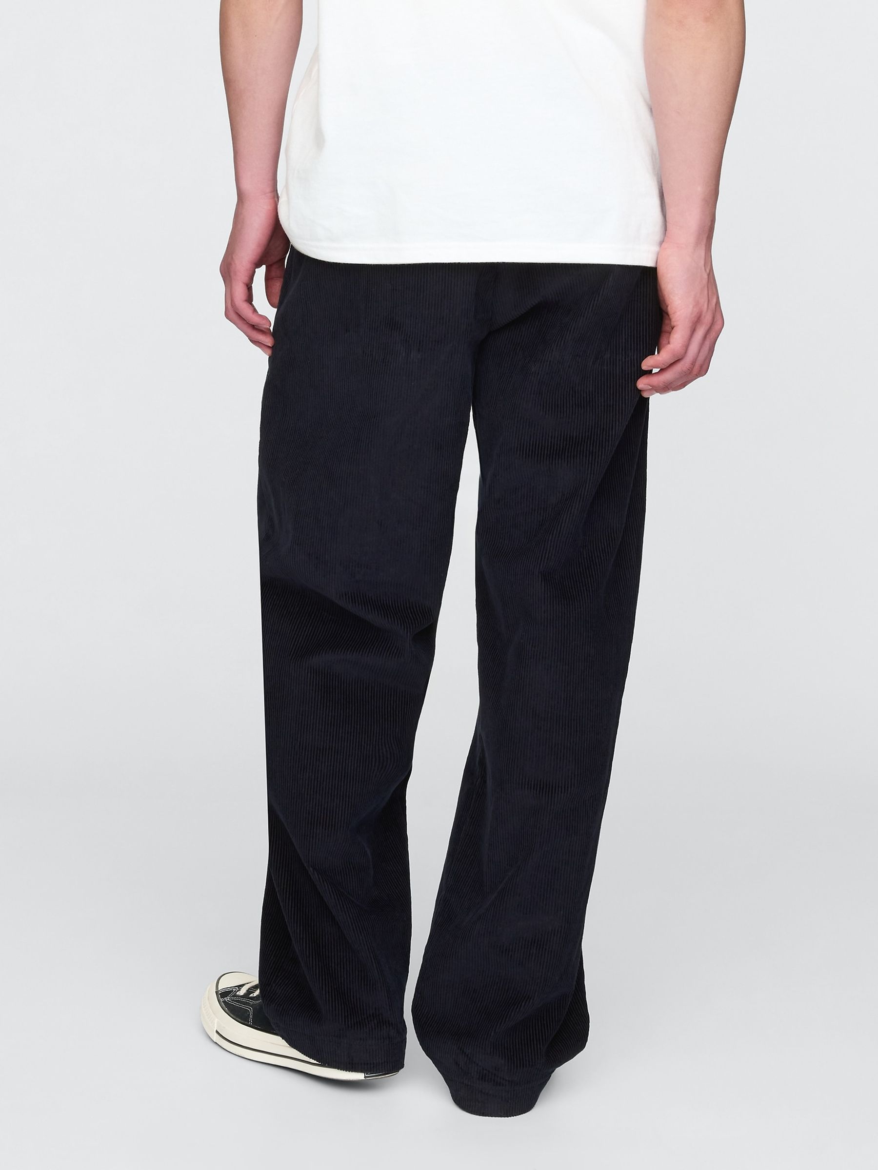 Blue Baggy Pleated Corduroy Trousers - Image 3 of 5