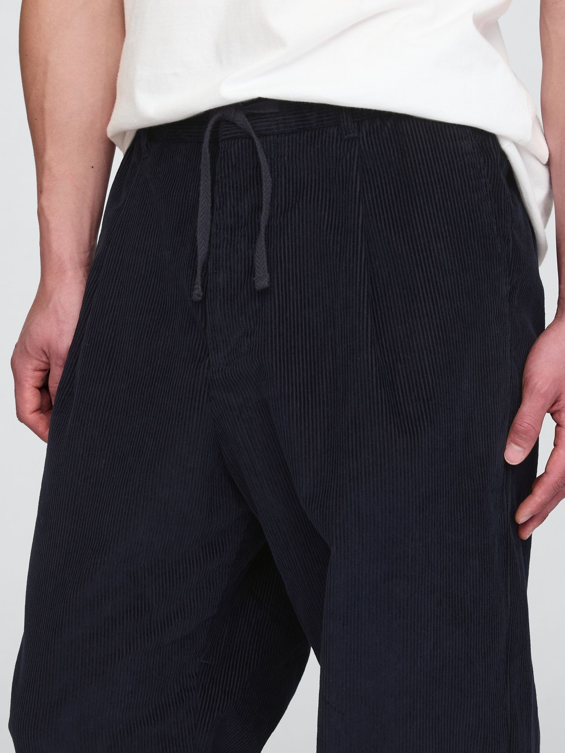 Blue Baggy Pleated Corduroy Trousers - Image 5 of 5