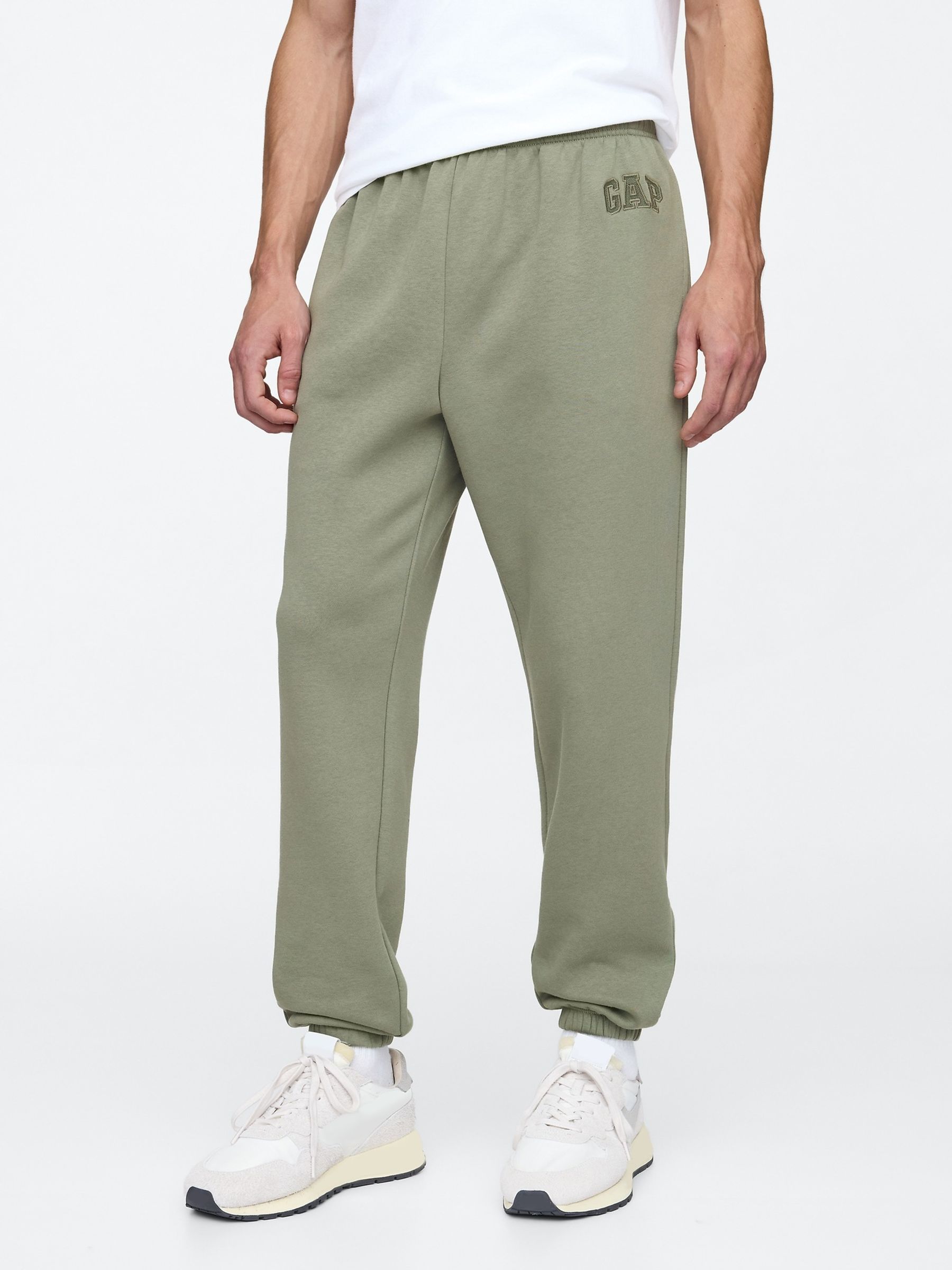 Olive Green Logo Fleece-Lined Joggers - Image 1 of 4