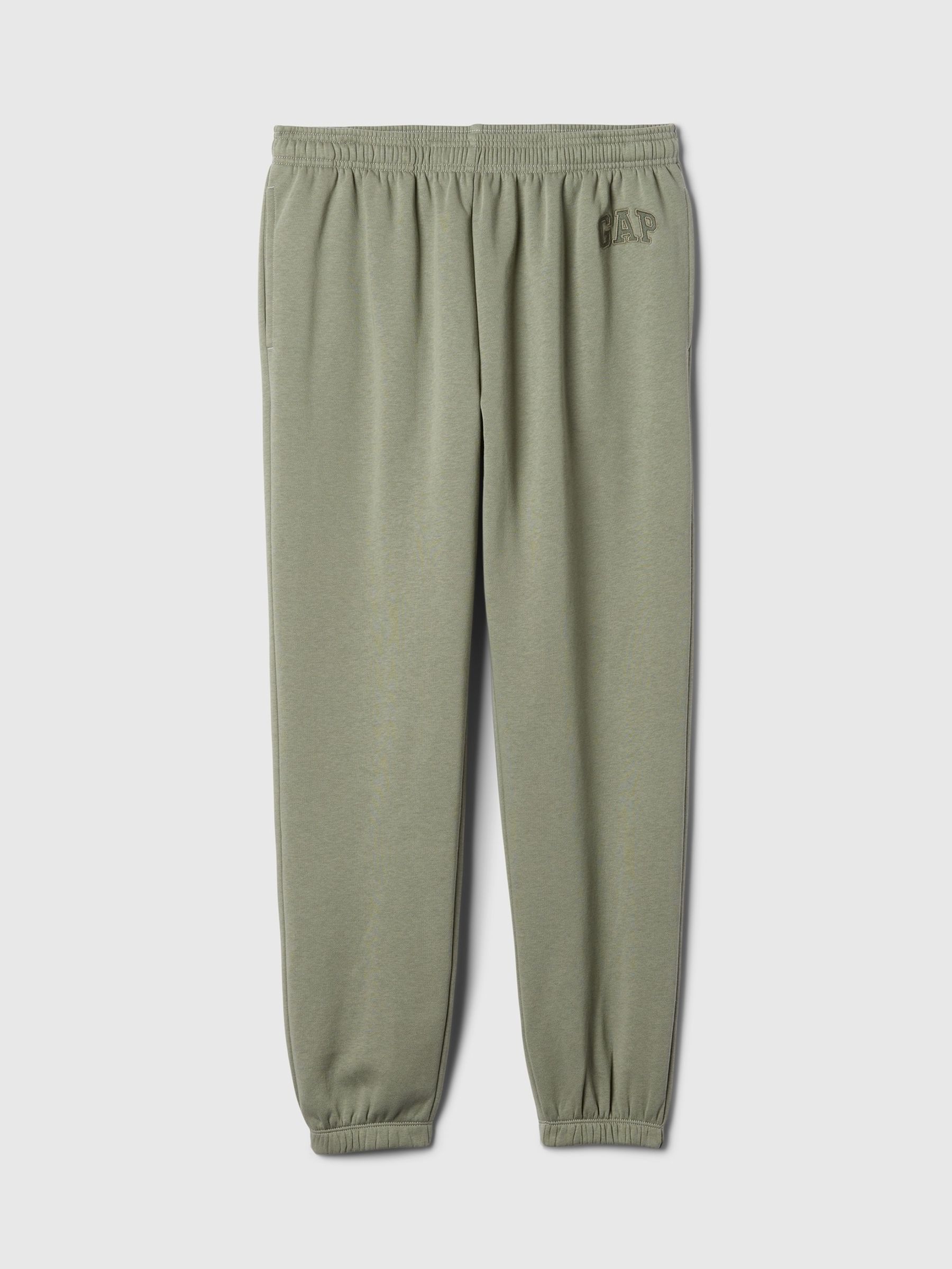 Olive Green Logo Fleece-Lined Joggers - Image 4 of 4