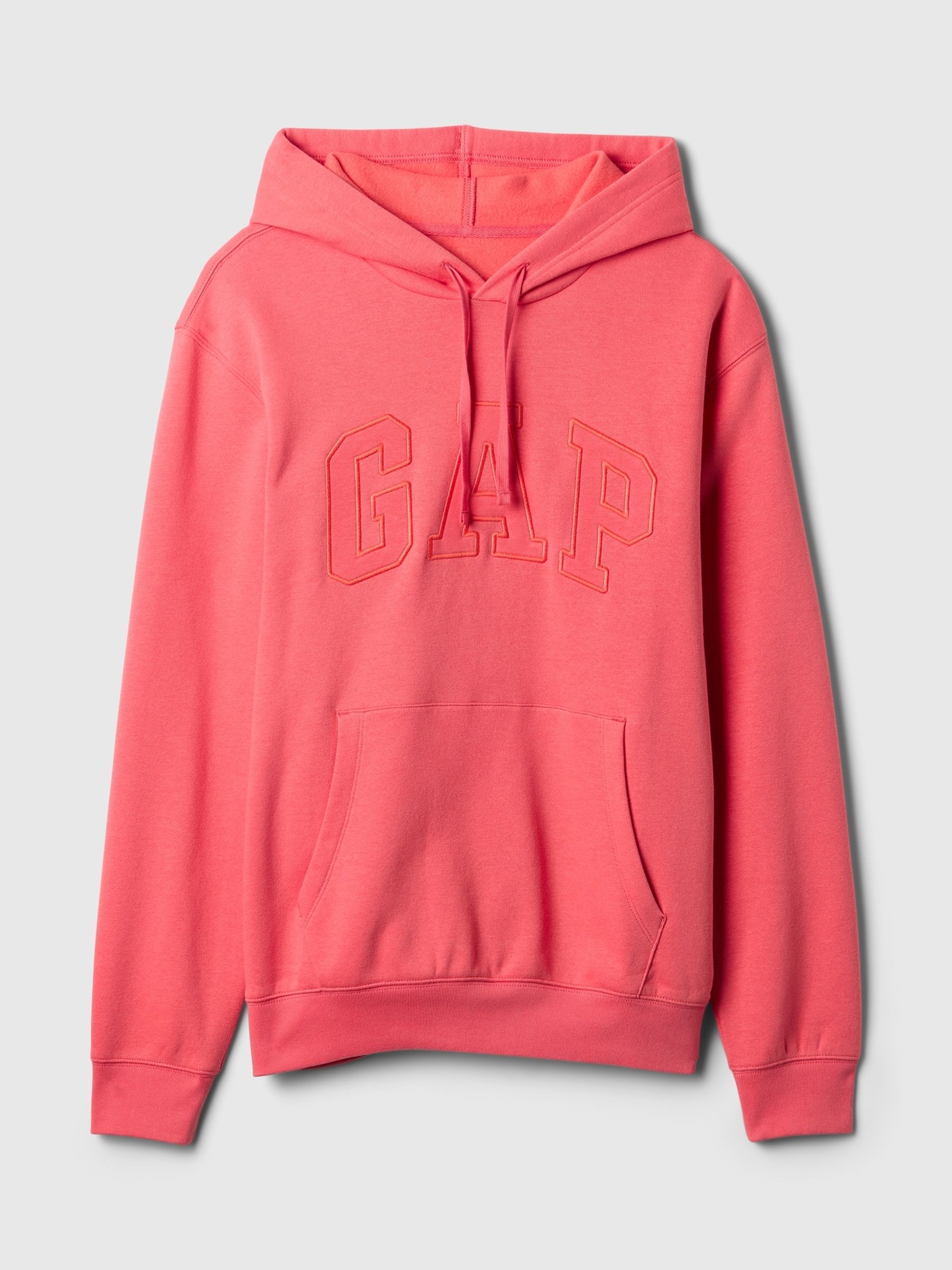 Coral Pink Pullover Arch Logo Hoodie - Image 4 of 4