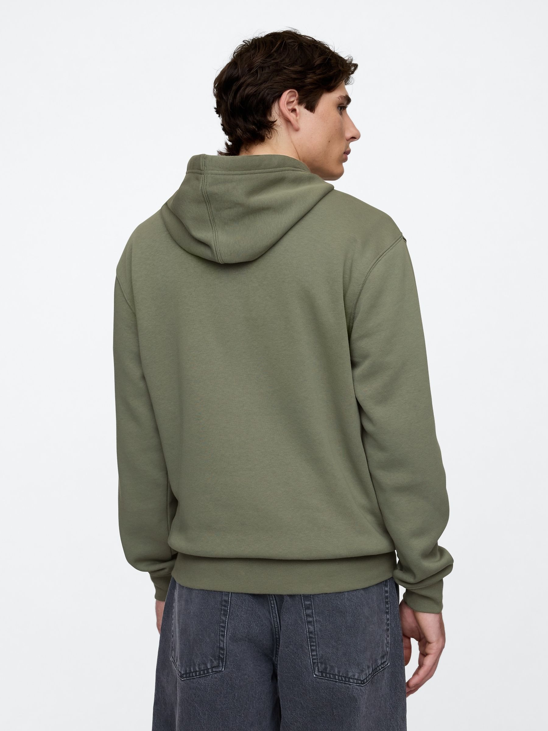 Khaki Green Pullover Arch Logo Hoodie - Image 2 of 4