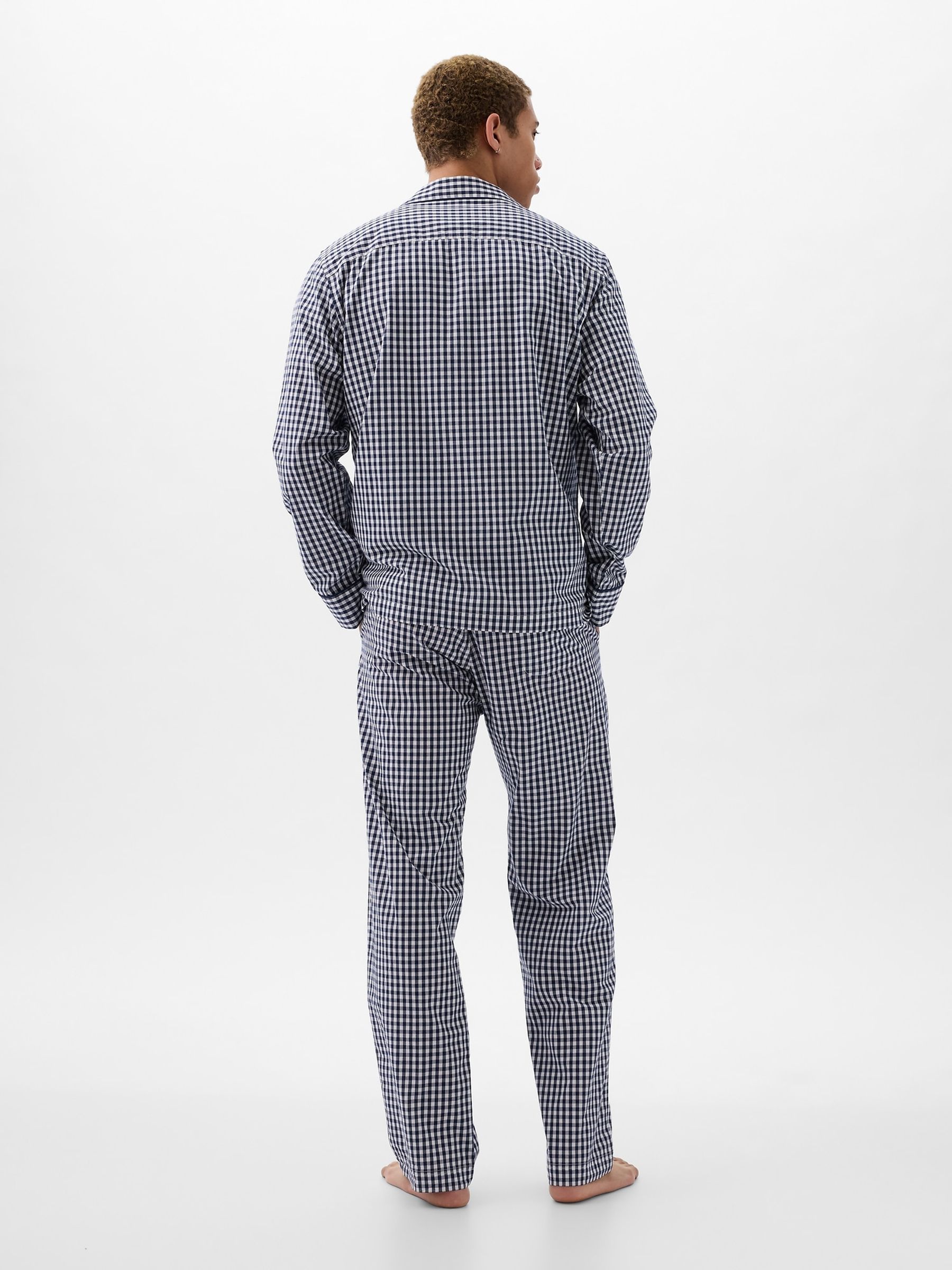 Blue Gingham Cotton Poplin Long Pyjamas - Image 2 of 3