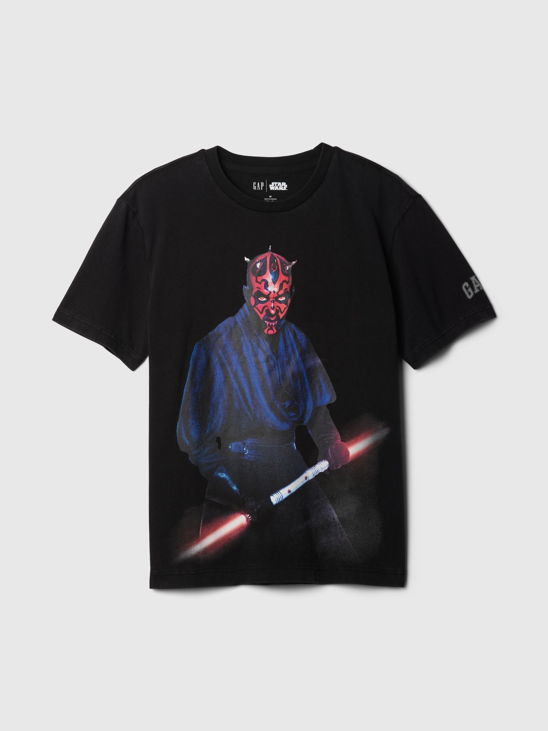 Black Darth Maul Star Wars Cotton Crew Neck T-Shirt | Gap