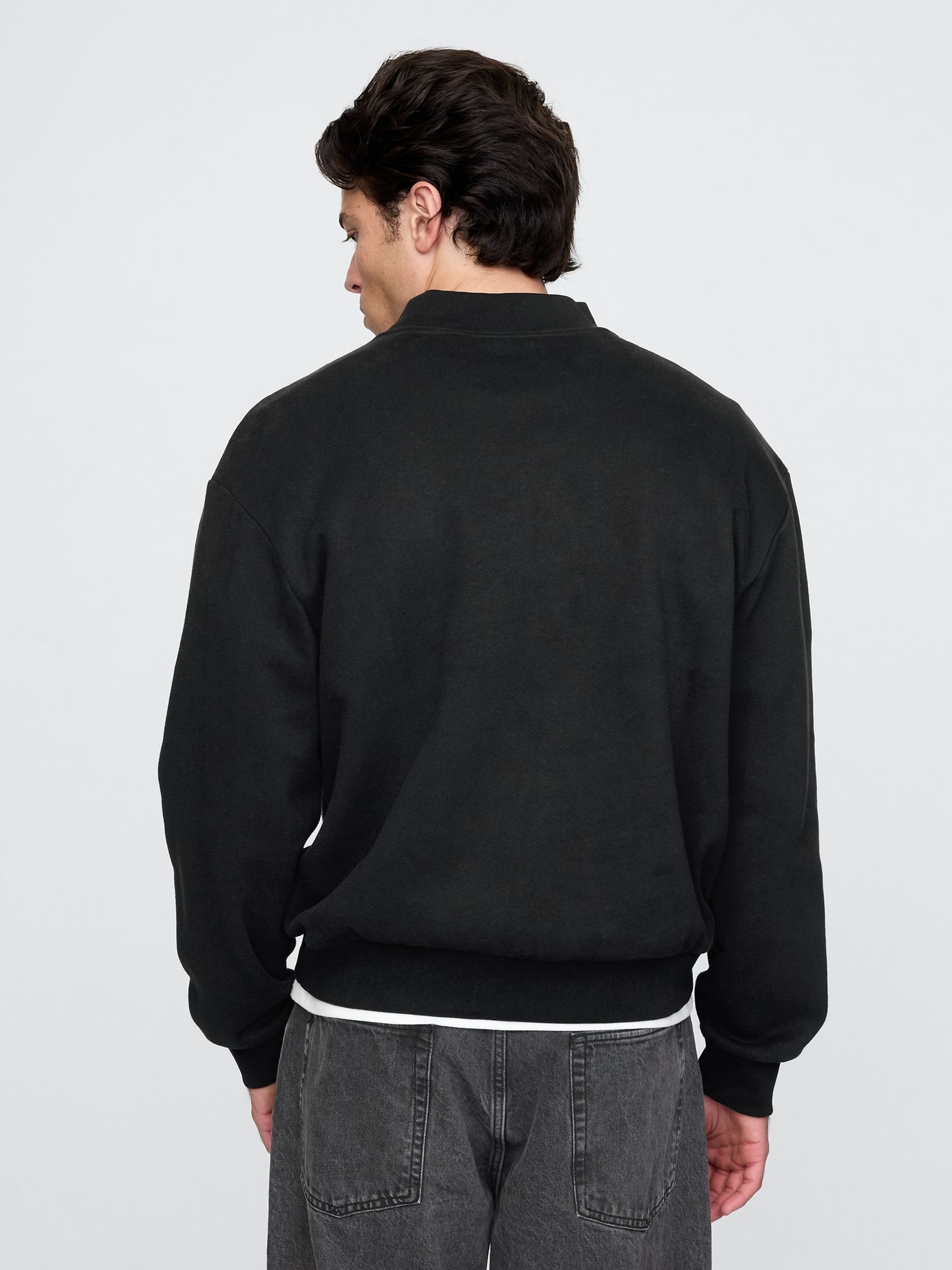 Black Long Sleeve Logo Waffle Knit T-Shirt - Image 2 of 5