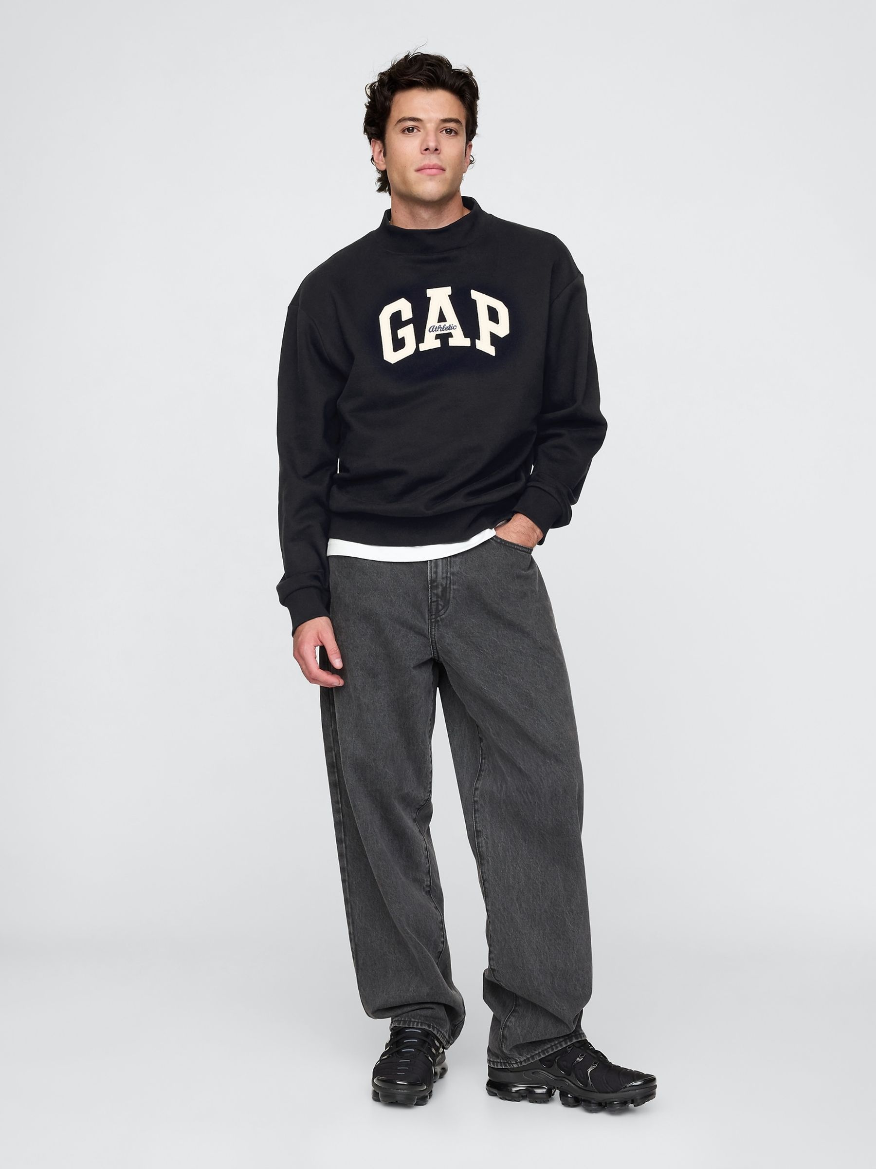 Black Long Sleeve Logo Waffle Knit T-Shirt - Image 3 of 5