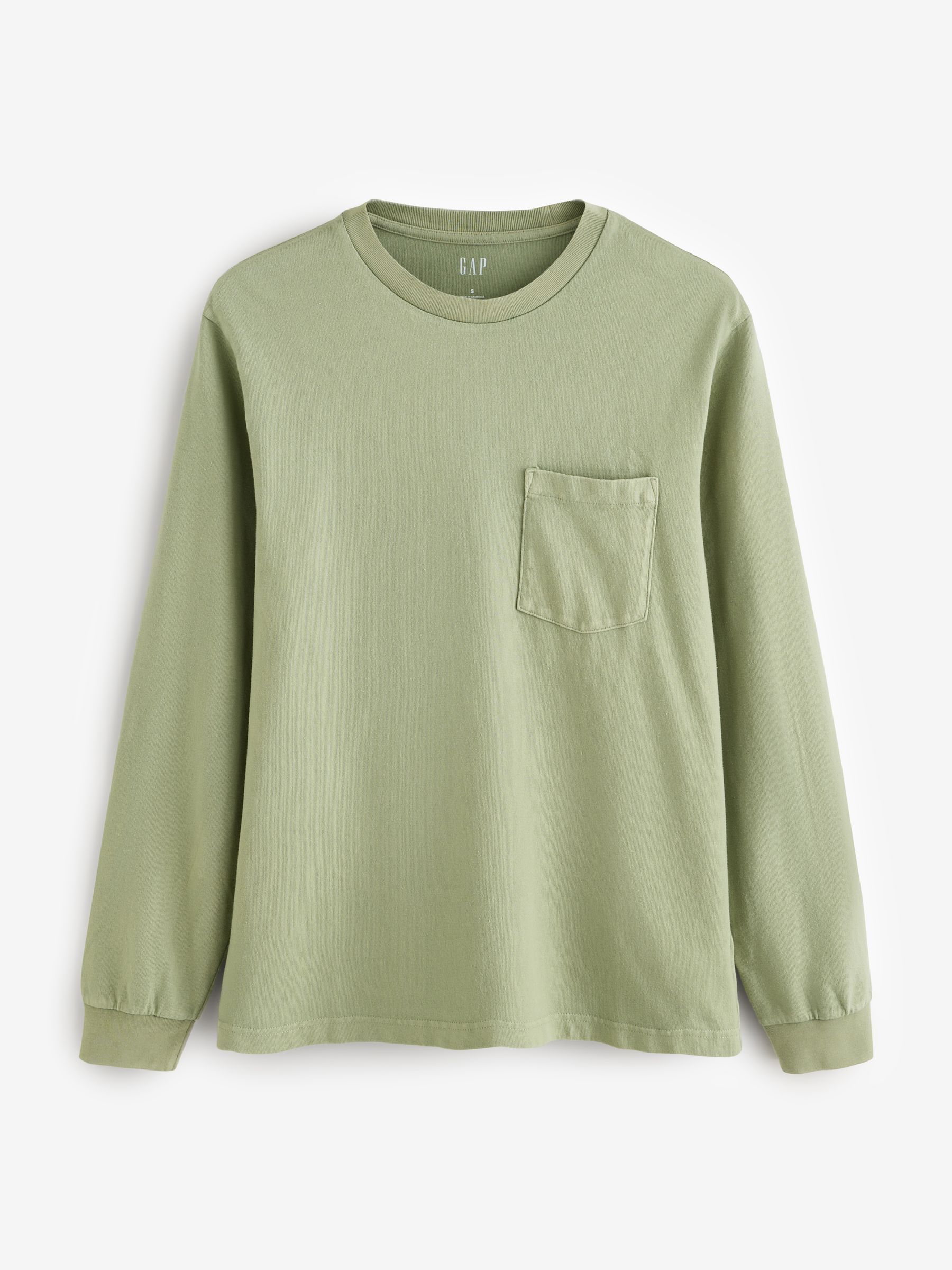 Green Heavyweight Long Sleeve Pocket T-Shirt - Image 3 of 6