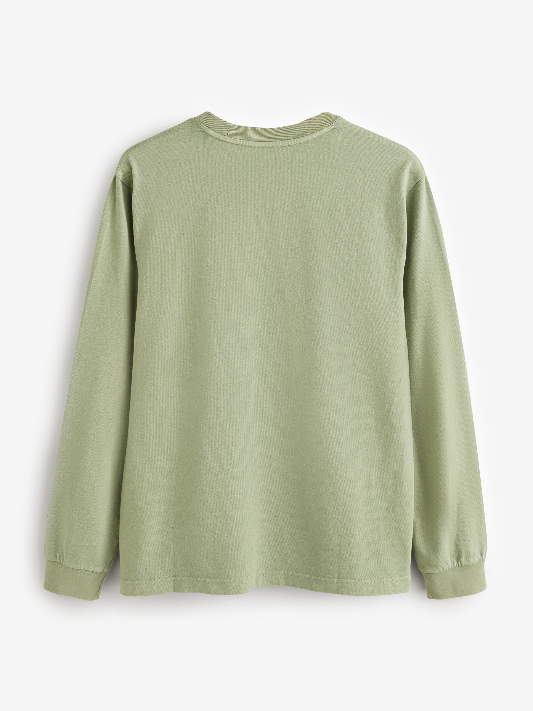 Green Heavyweight Long Sleeve Pocket T-Shirt - Image 4 of 6