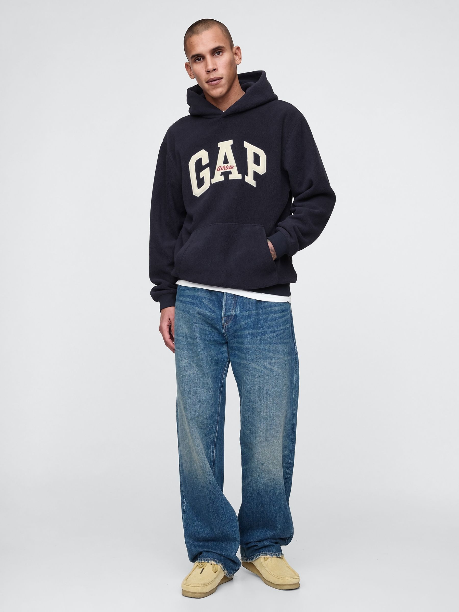 Navy Blue Athletic Logo Hoodie - Image 3 of 5