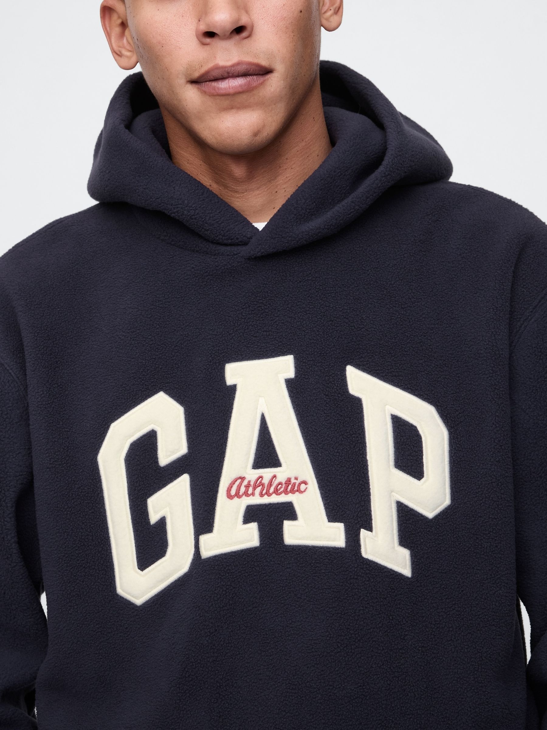Navy Blue Athletic Logo Hoodie - Image 4 of 5