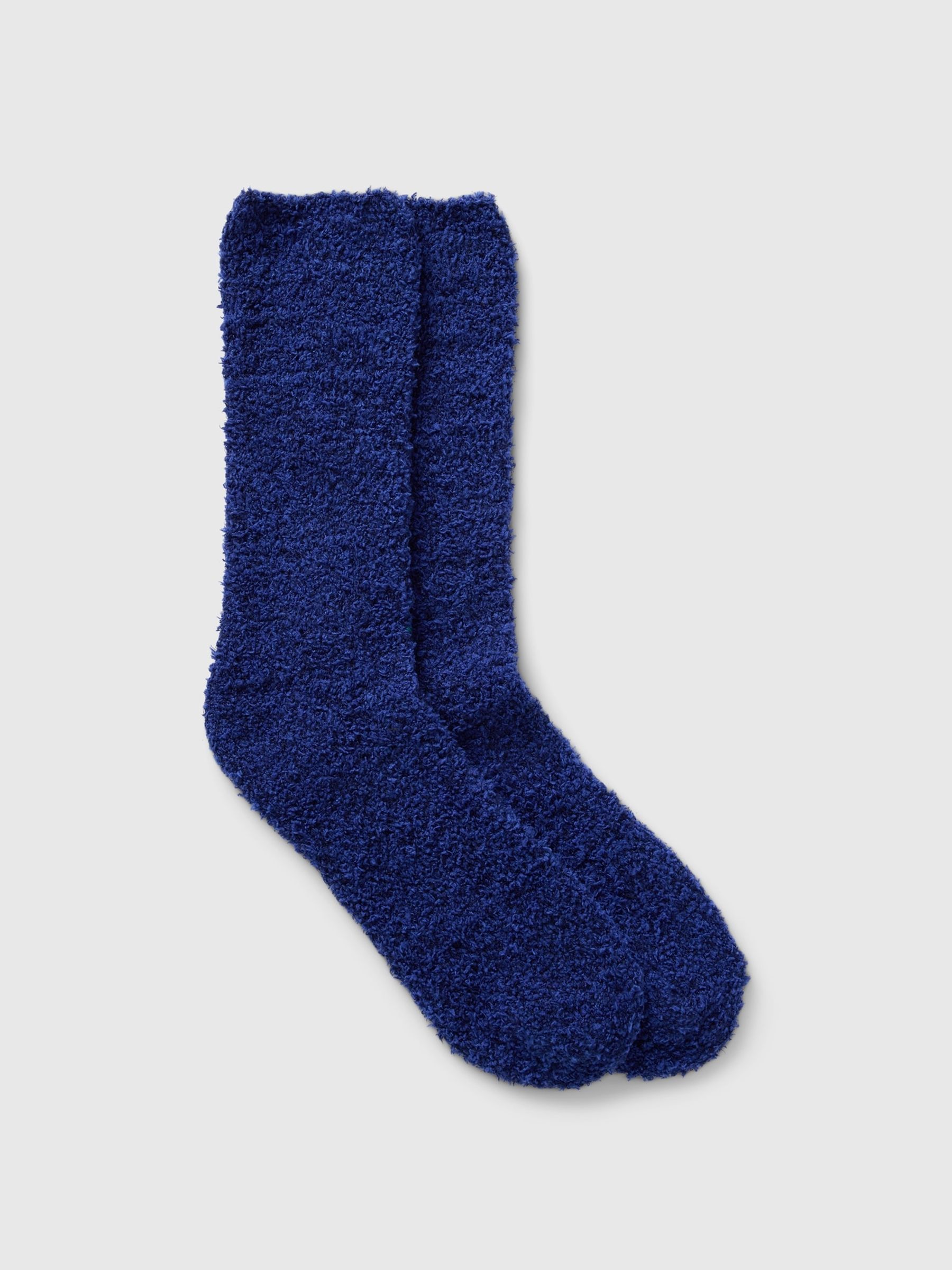 Blue Adults Cosy Fluffy Crew Socks - Image 1 of 1
