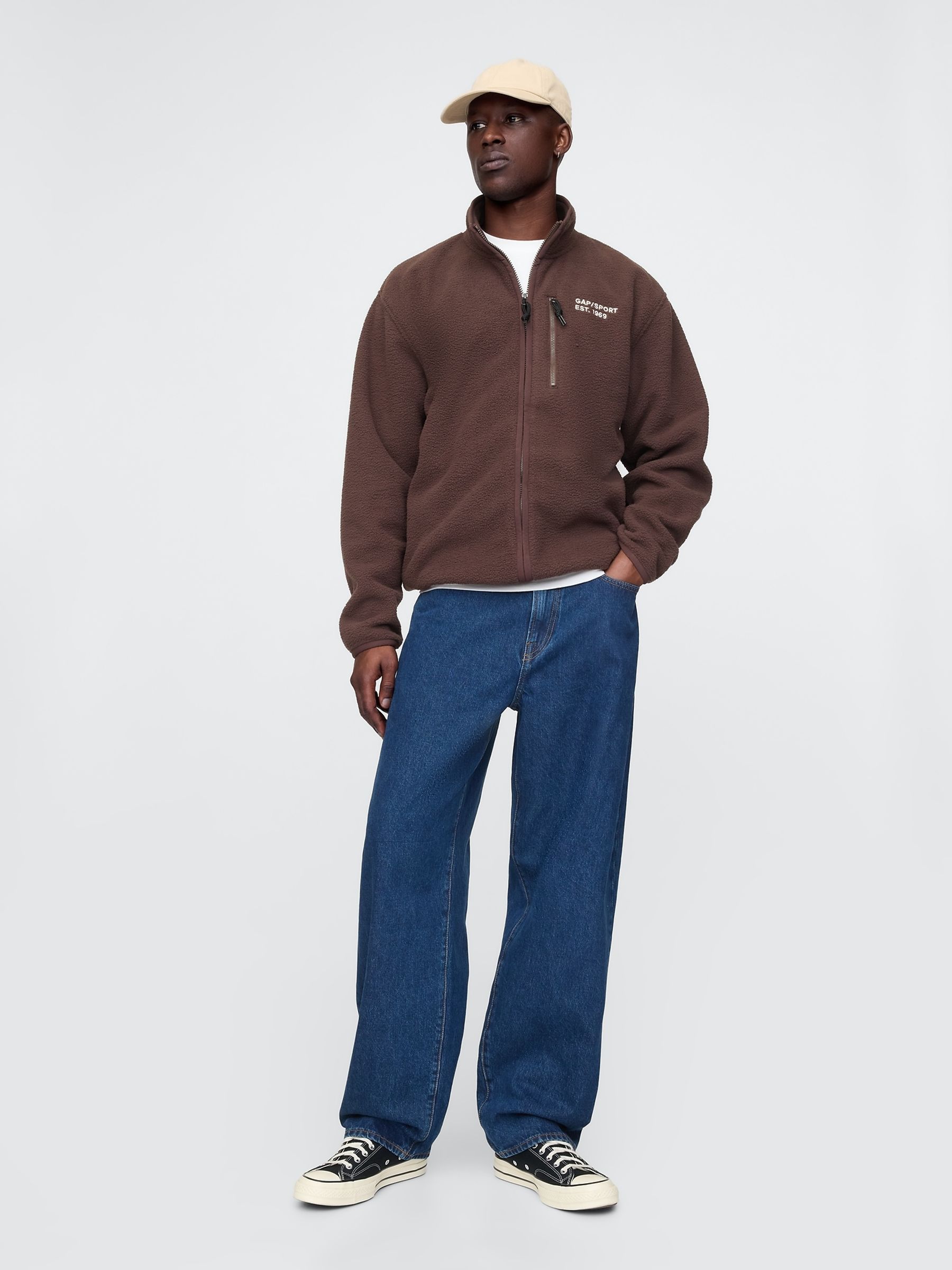 Brown Logo Arctic Fleece Zip Jacket - Image 3 of 5