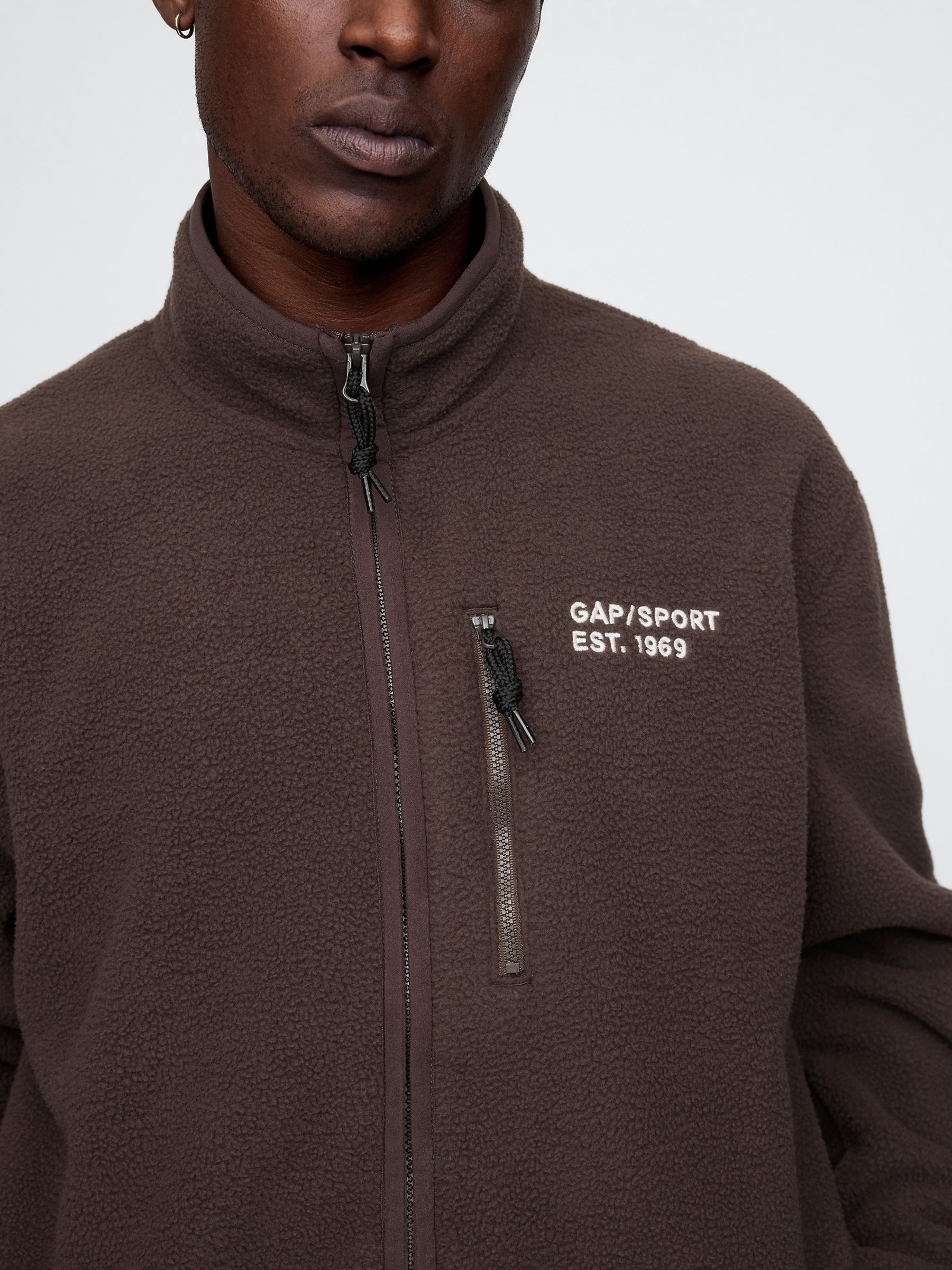 Brown Logo Arctic Fleece Zip Jacket - Image 4 of 5