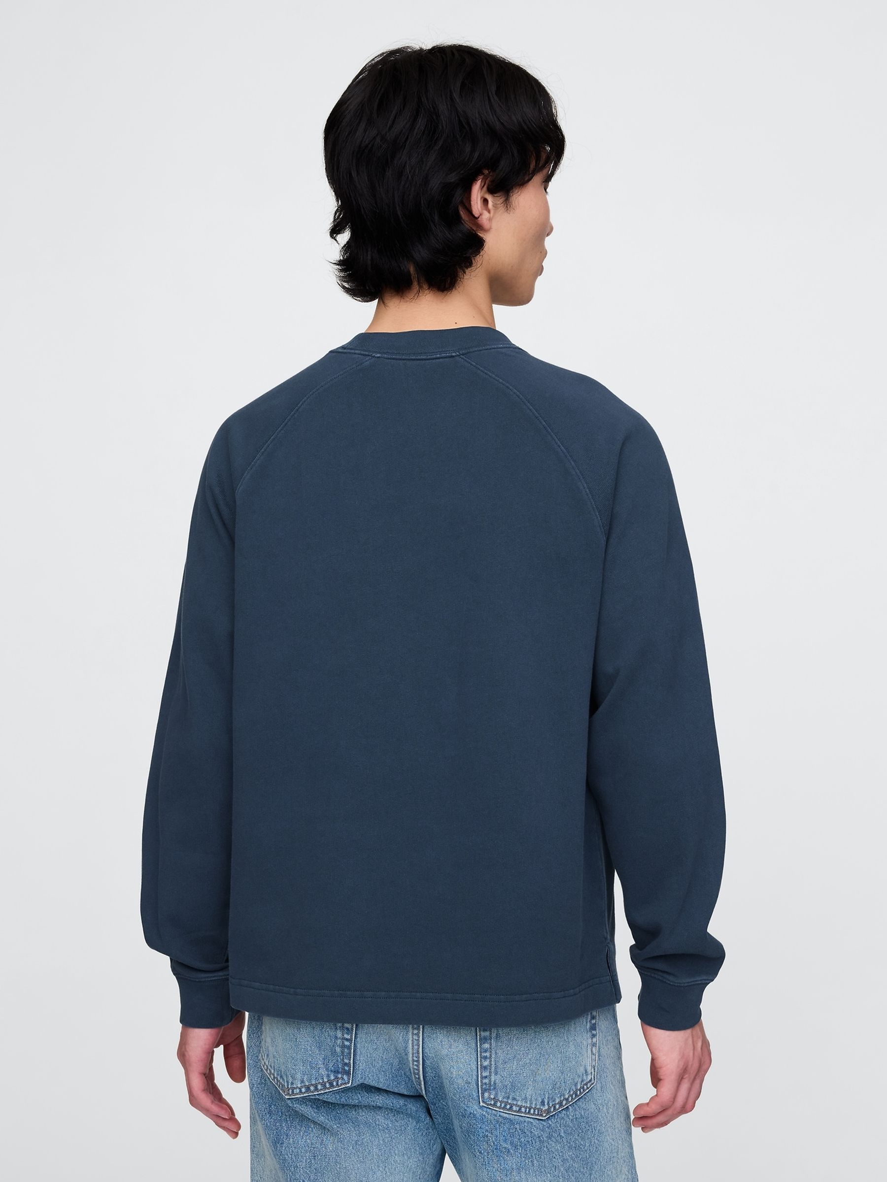 Blue Heavyweight Long Sleeve Mock Neck T-Shirt - Image 2 of 5