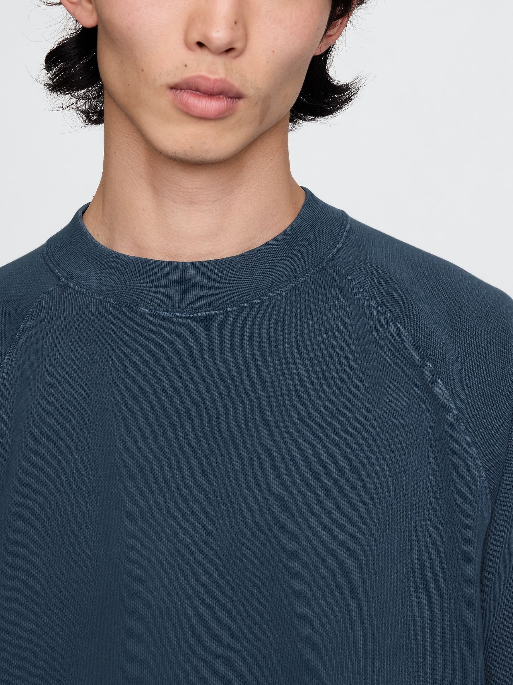 Blue Heavyweight Long Sleeve Mock Neck T-Shirt - Image 4 of 5