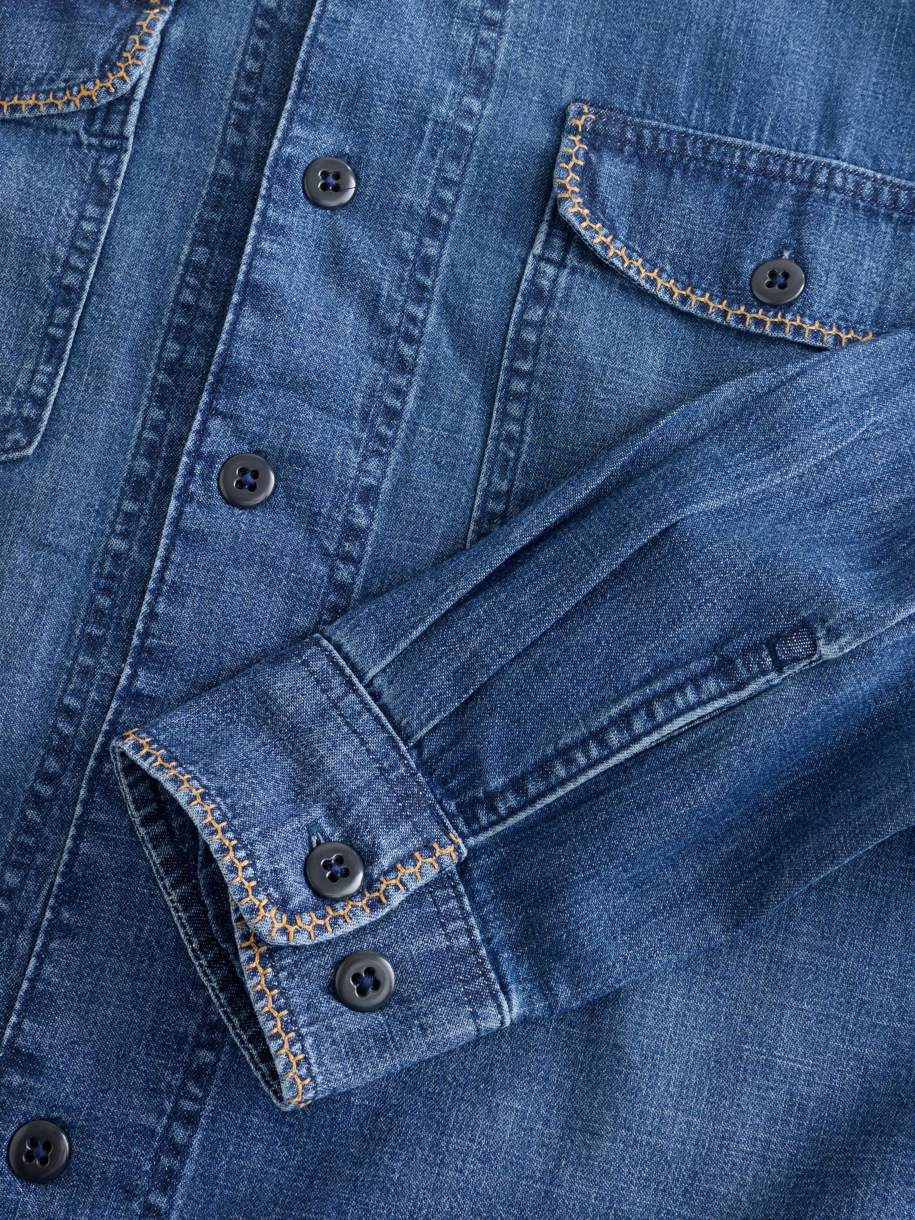 Blue Long Sleeve Denim Shirt - Image 4 of 4