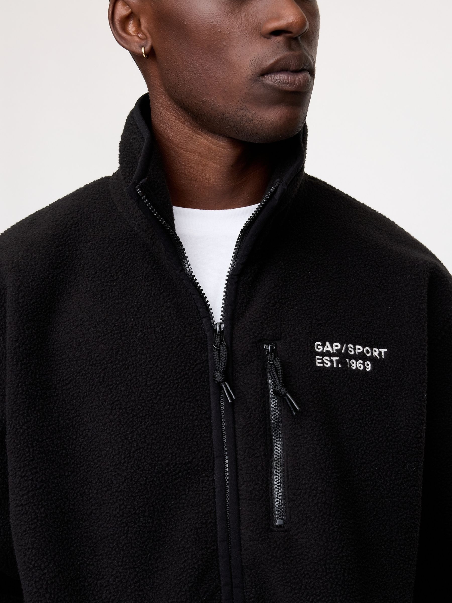 Black Logo Arctic Fleece Zip Jacket - Image 4 of 5