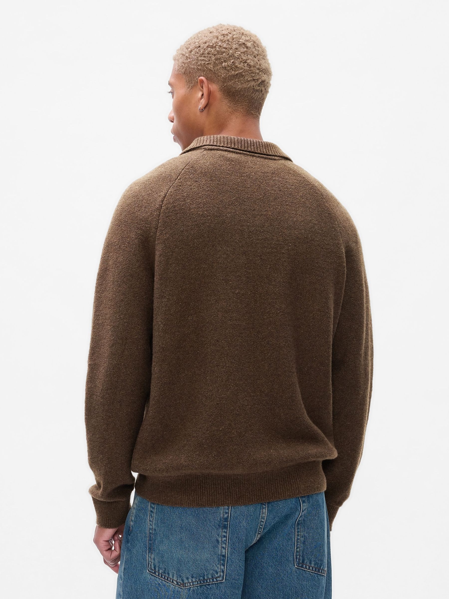 Brown CashSoft Polo Neck Jumper - Image 2 of 8