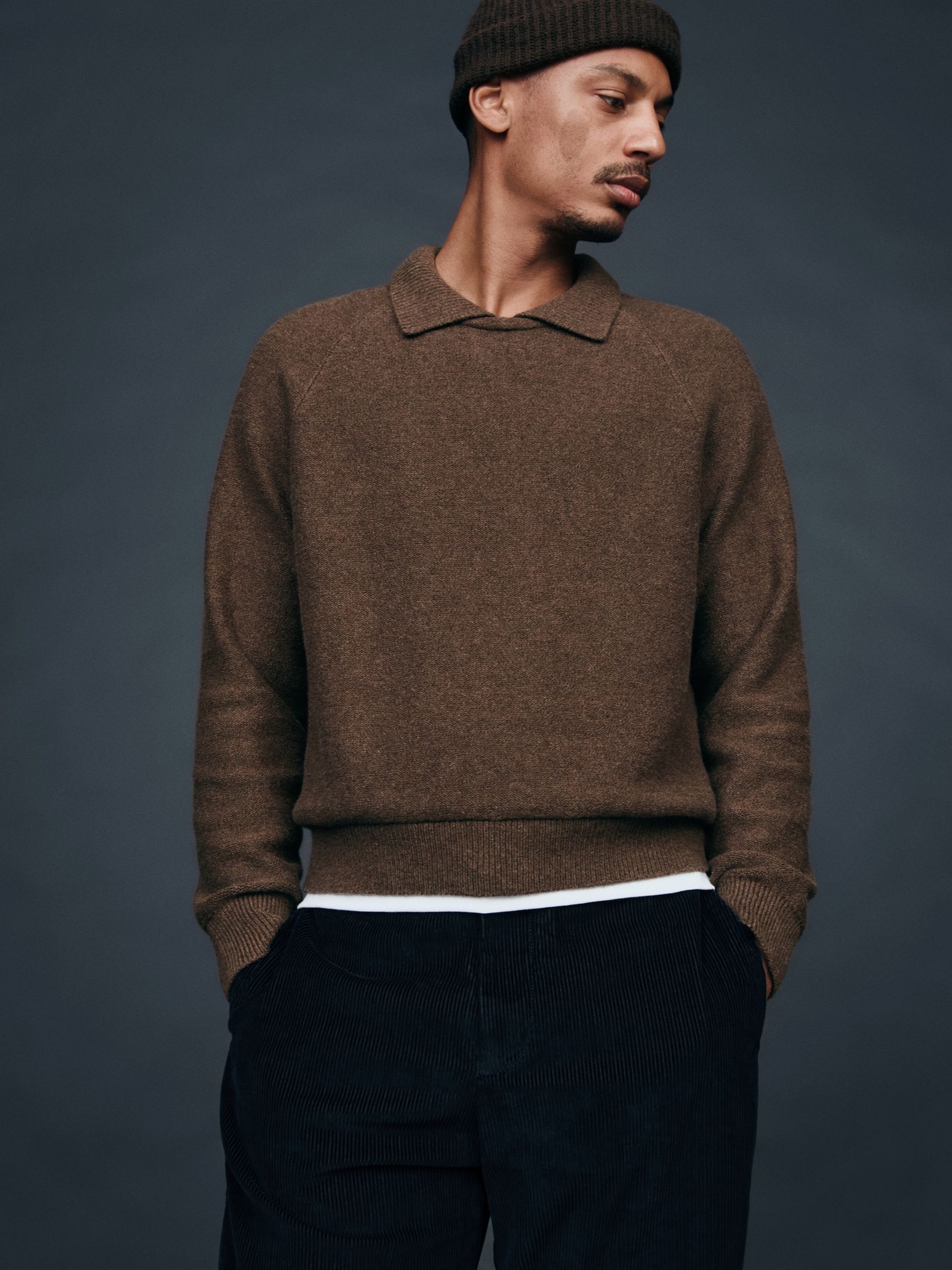 Brown CashSoft Polo Neck Jumper - Image 6 of 8
