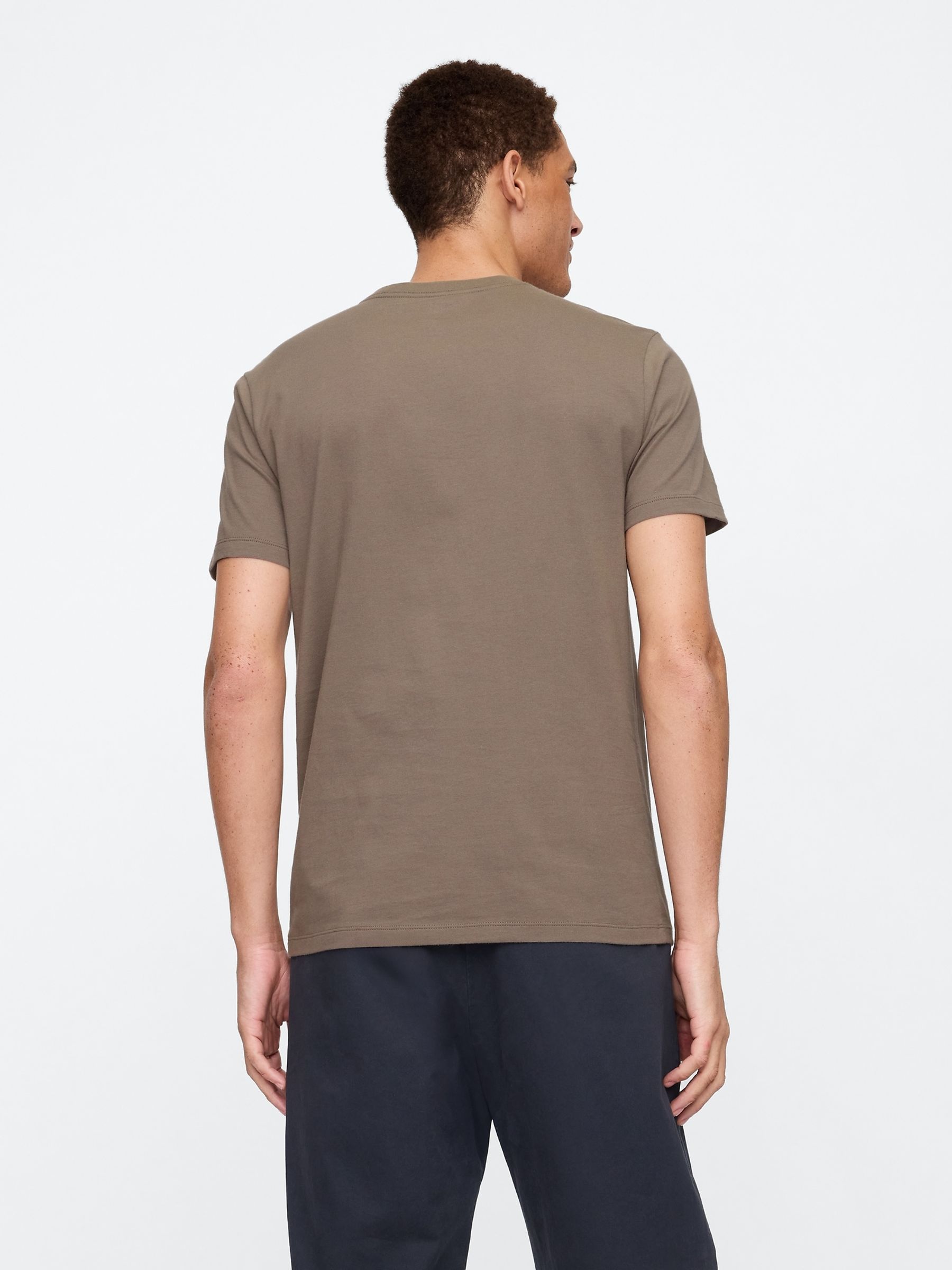 Light Brown Everyday 100% Cotton Crew Neck T-Shirt - Image 2 of 5