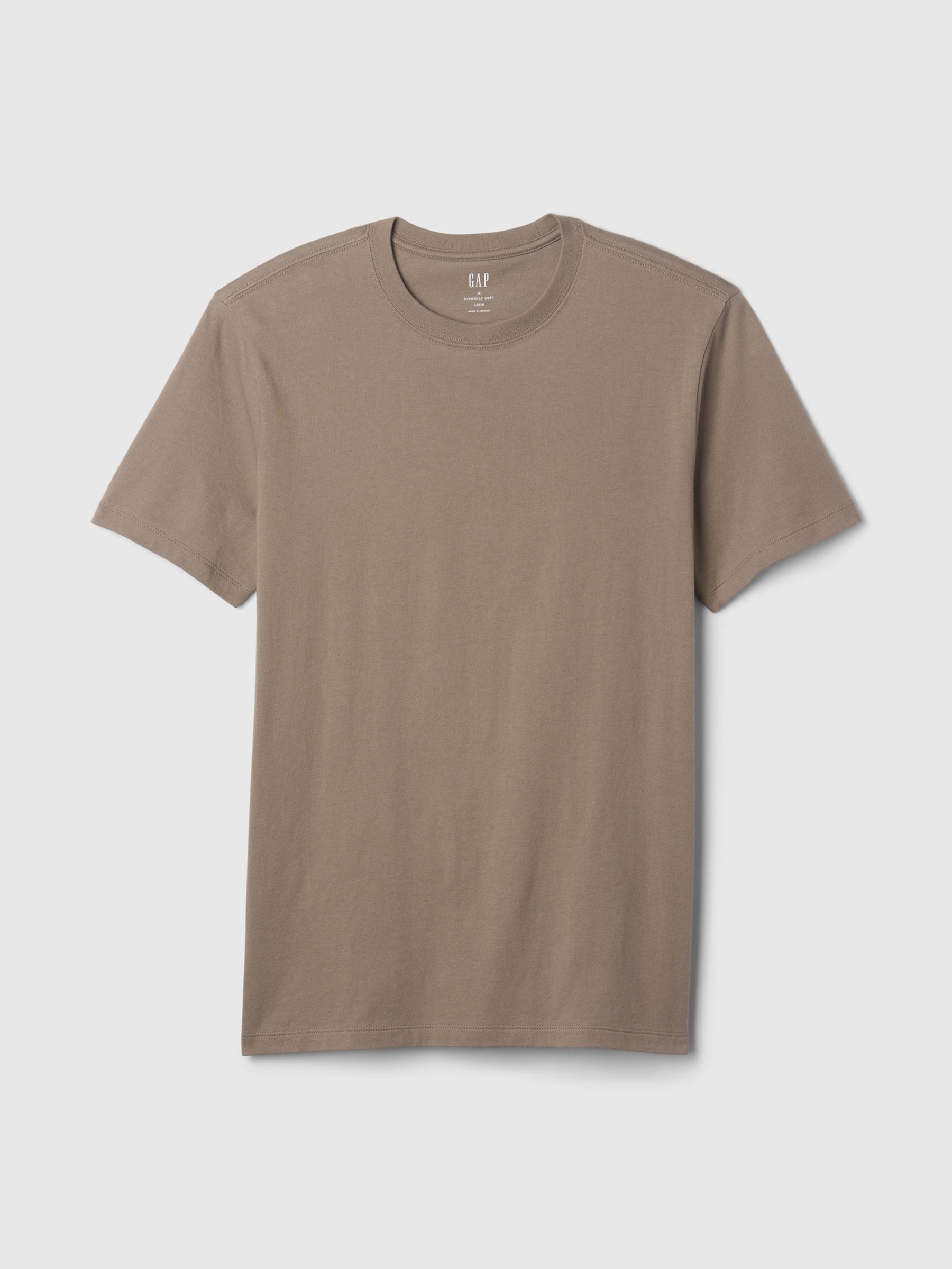 Light Brown Everyday 100% Cotton Crew Neck T-Shirt - Image 4 of 5