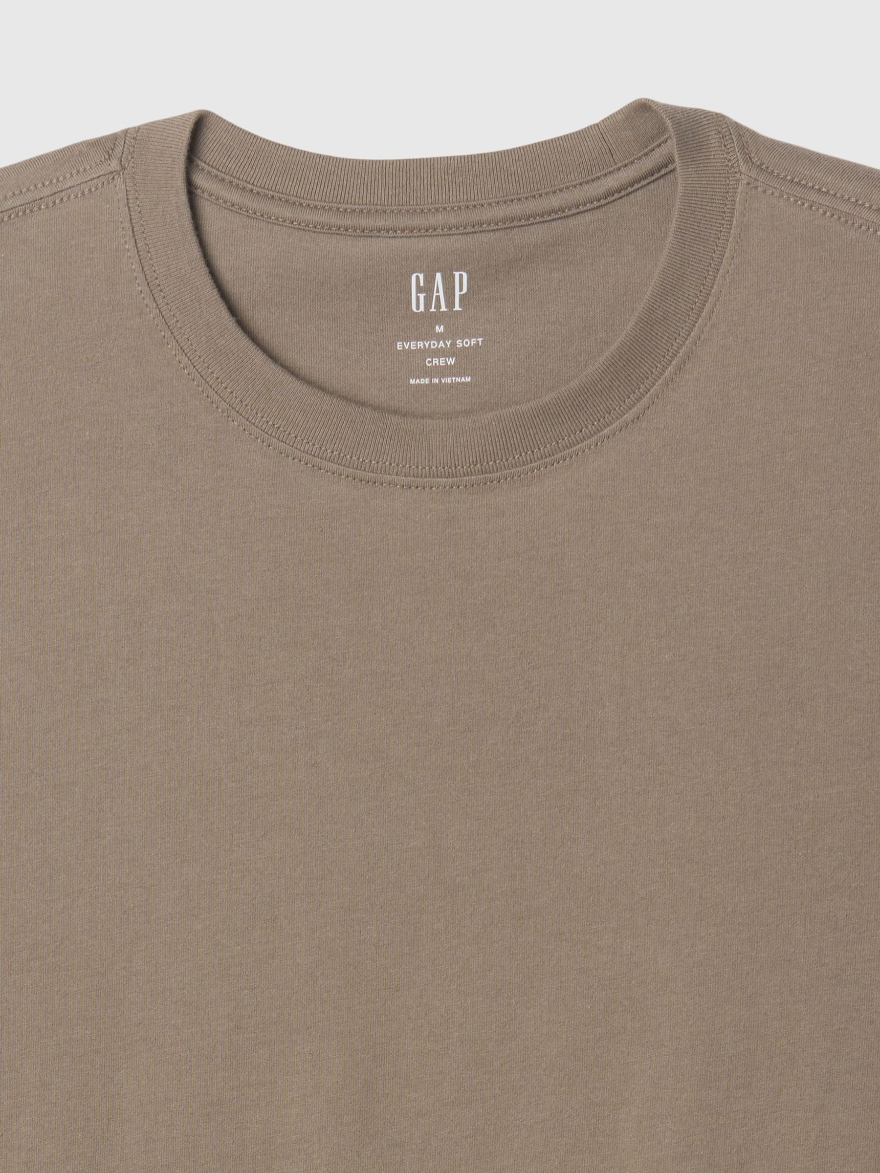 Light Brown Everyday 100% Cotton Crew Neck T-Shirt - Image 5 of 5