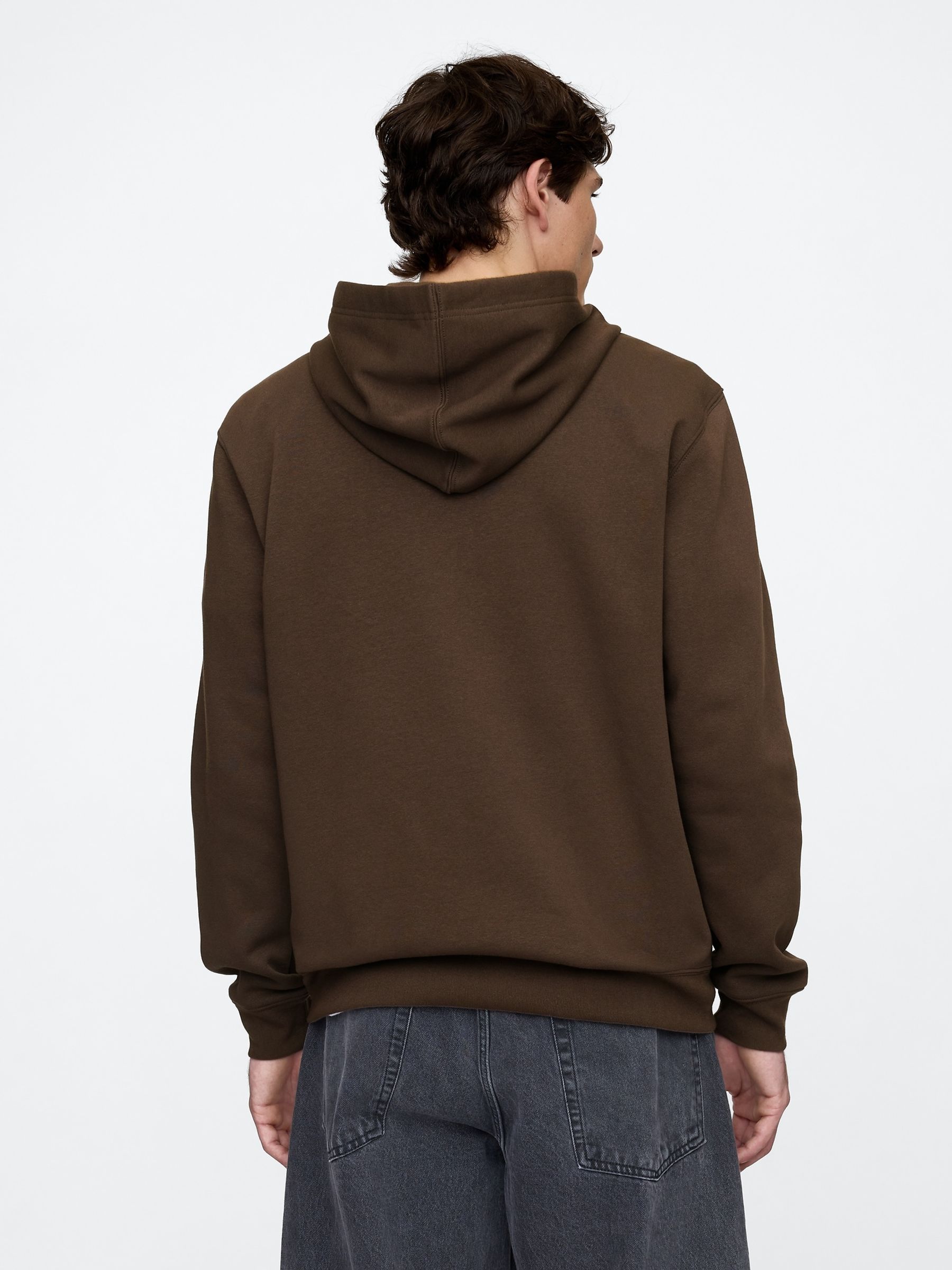 Brown Relaxed Logo Zip Up Hoodie - Image 2 of 4