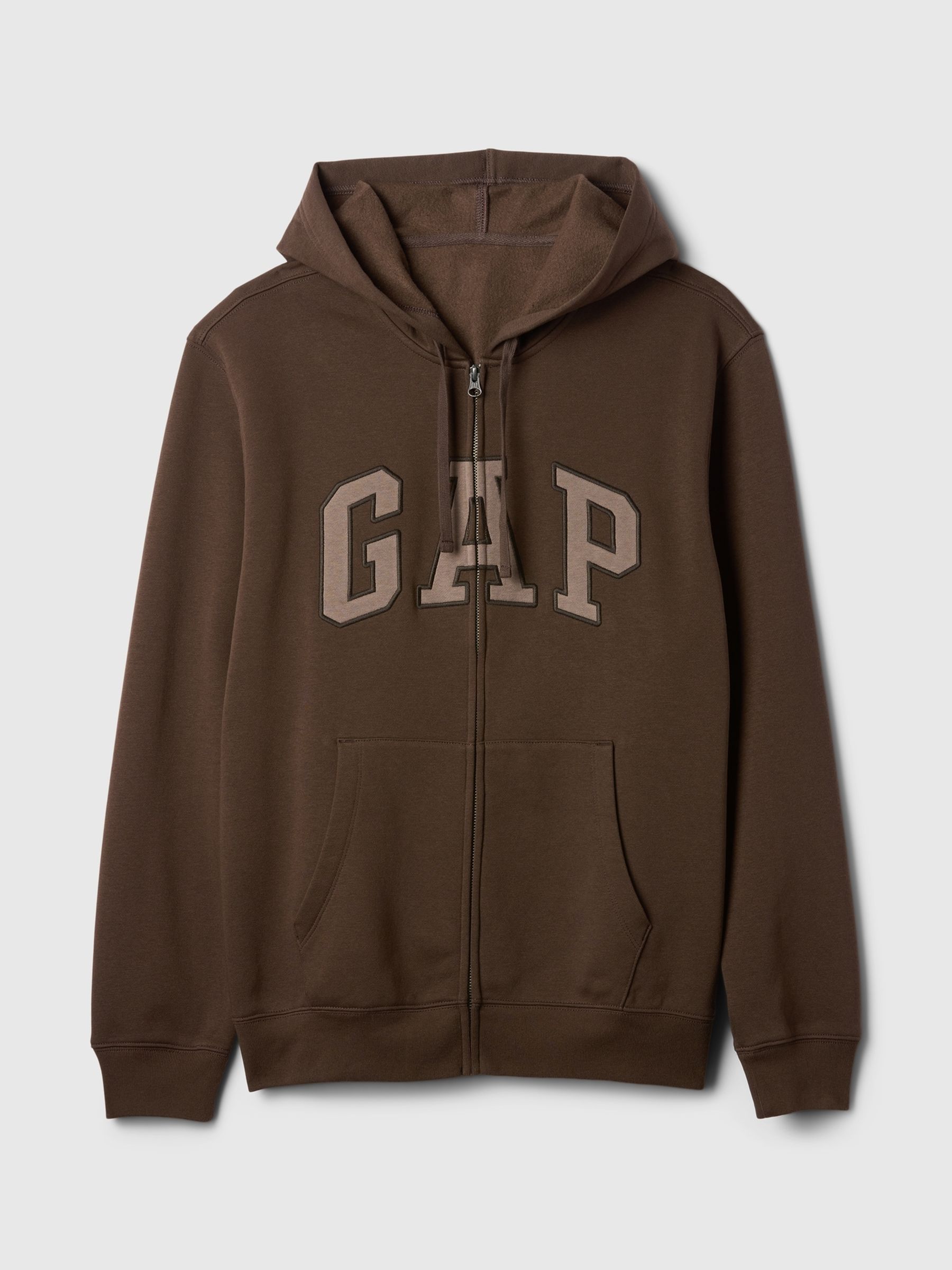 Brown Relaxed Logo Zip Up Hoodie - Image 4 of 4