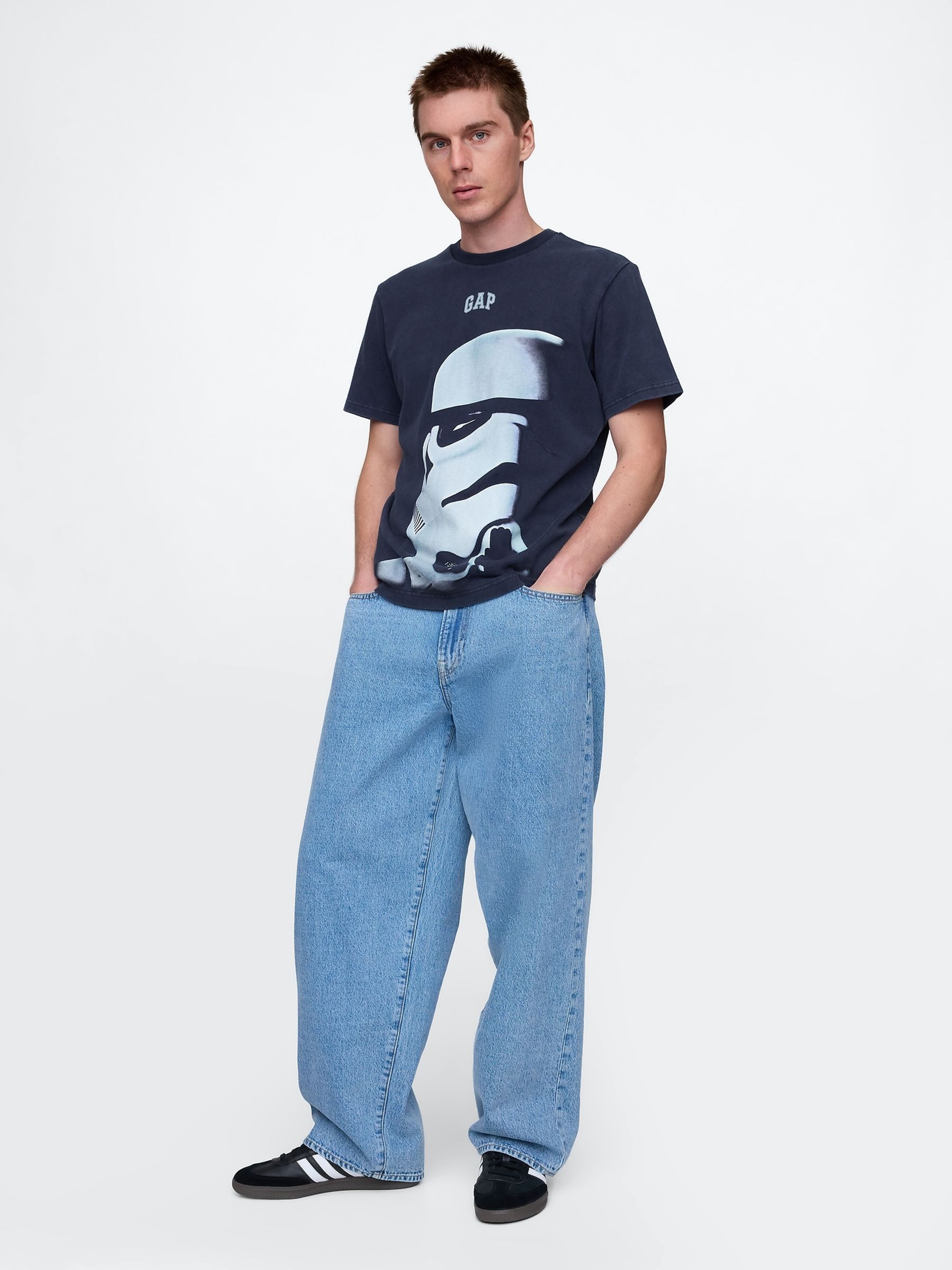 Navy Blue Stormtrooper Star Wars Cotton Crew Neck T-Shirt - Image 3 of 4