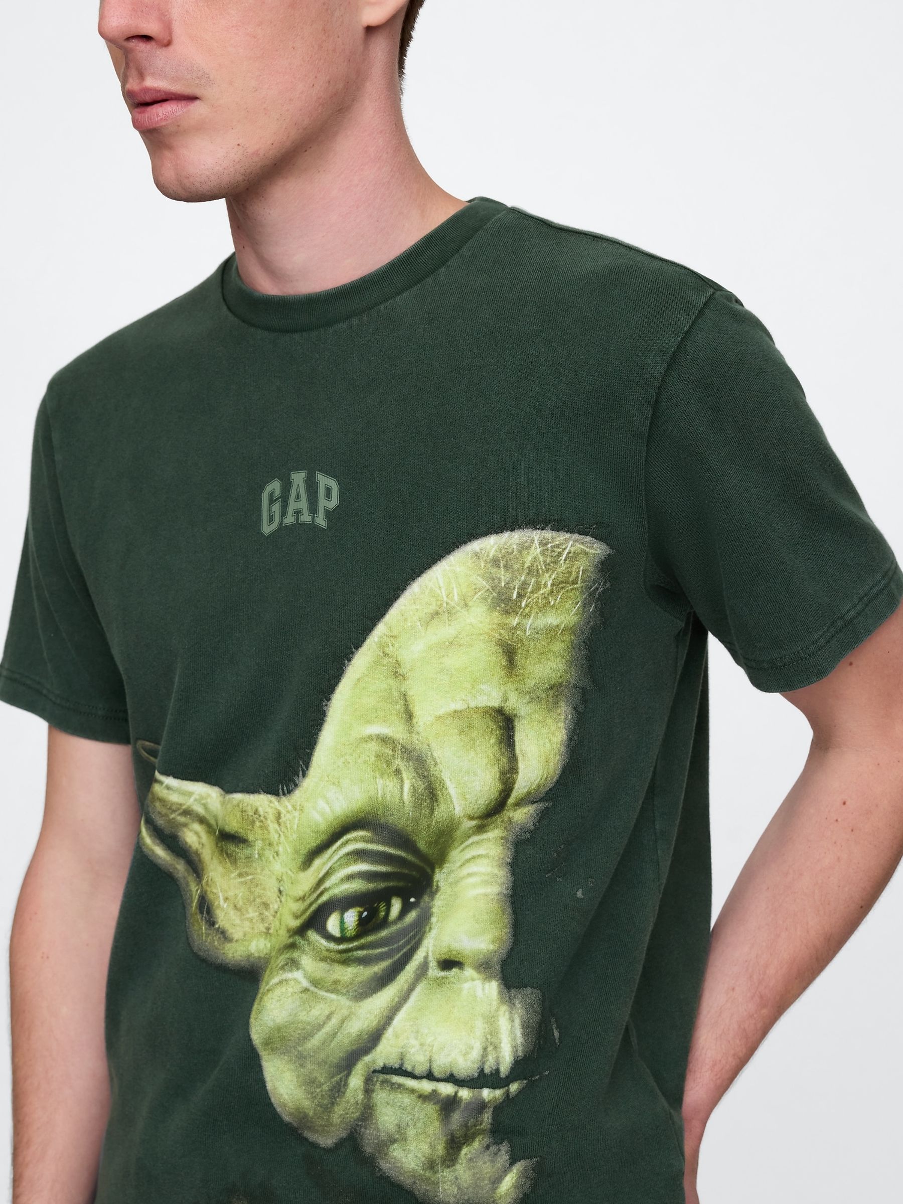 Green Yoda Star Wars Cotton Crew Neck T-Shirt - Image 4 of 6