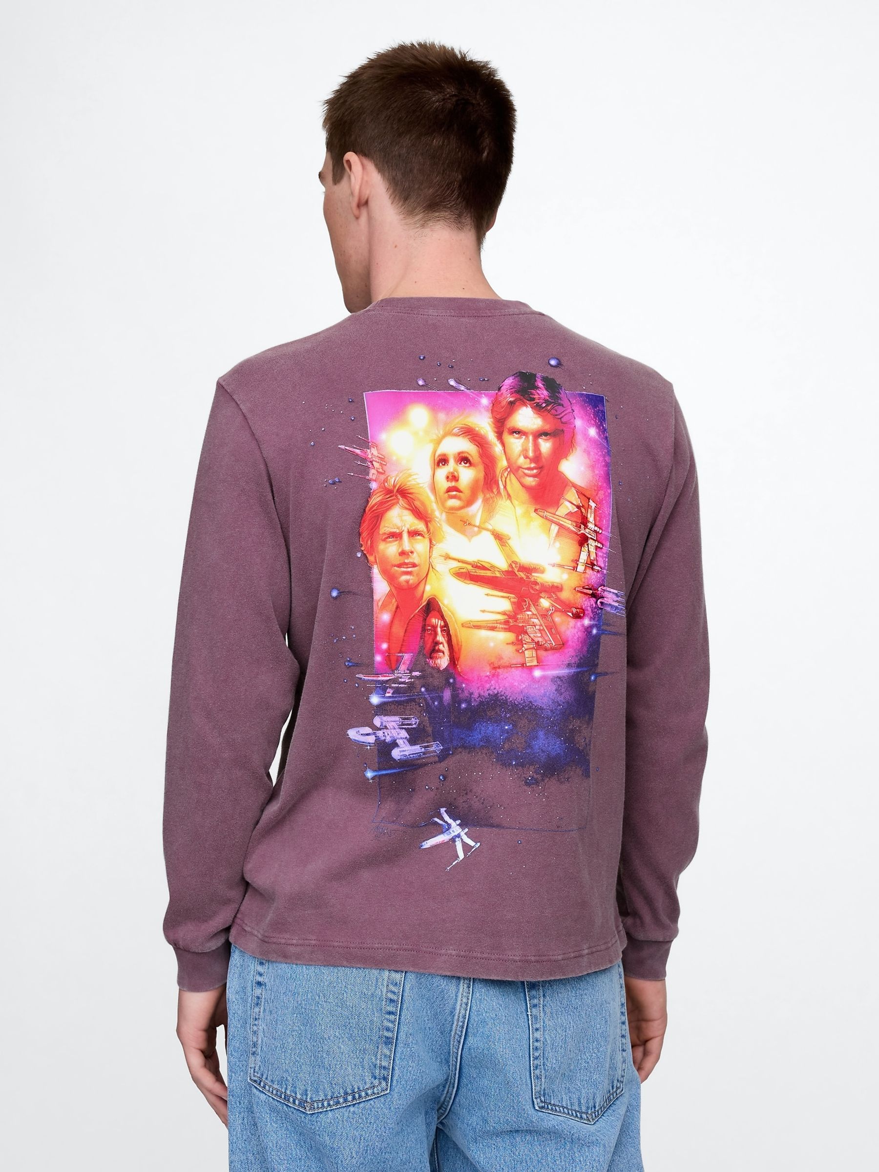 Purple Star Wars Cotton Crew Neck T-Shirt - Image 2 of 5