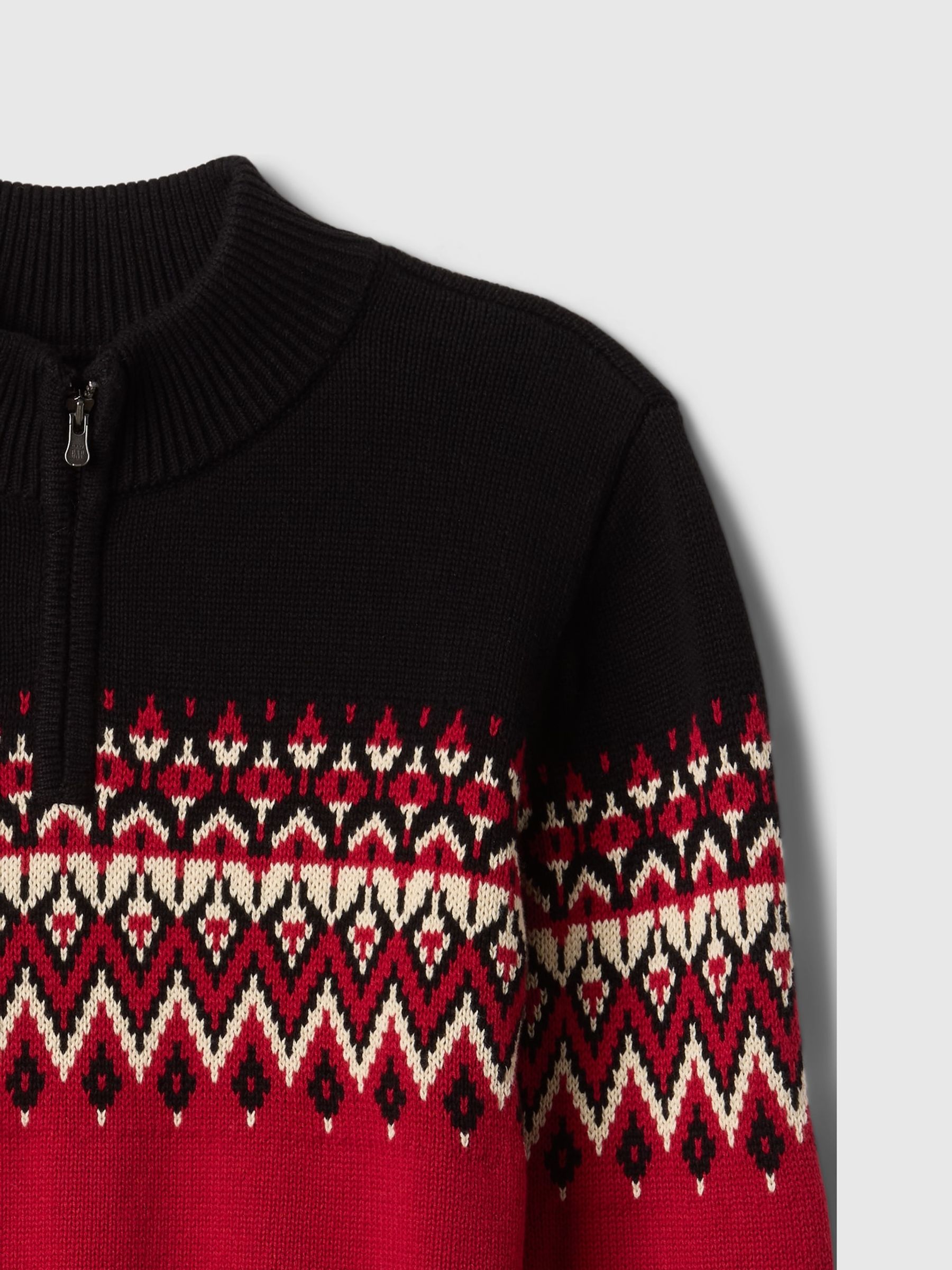 Red Fair Isle Half-Zip Pullover Jumper (4-13yrs) - Image 5 of 5
