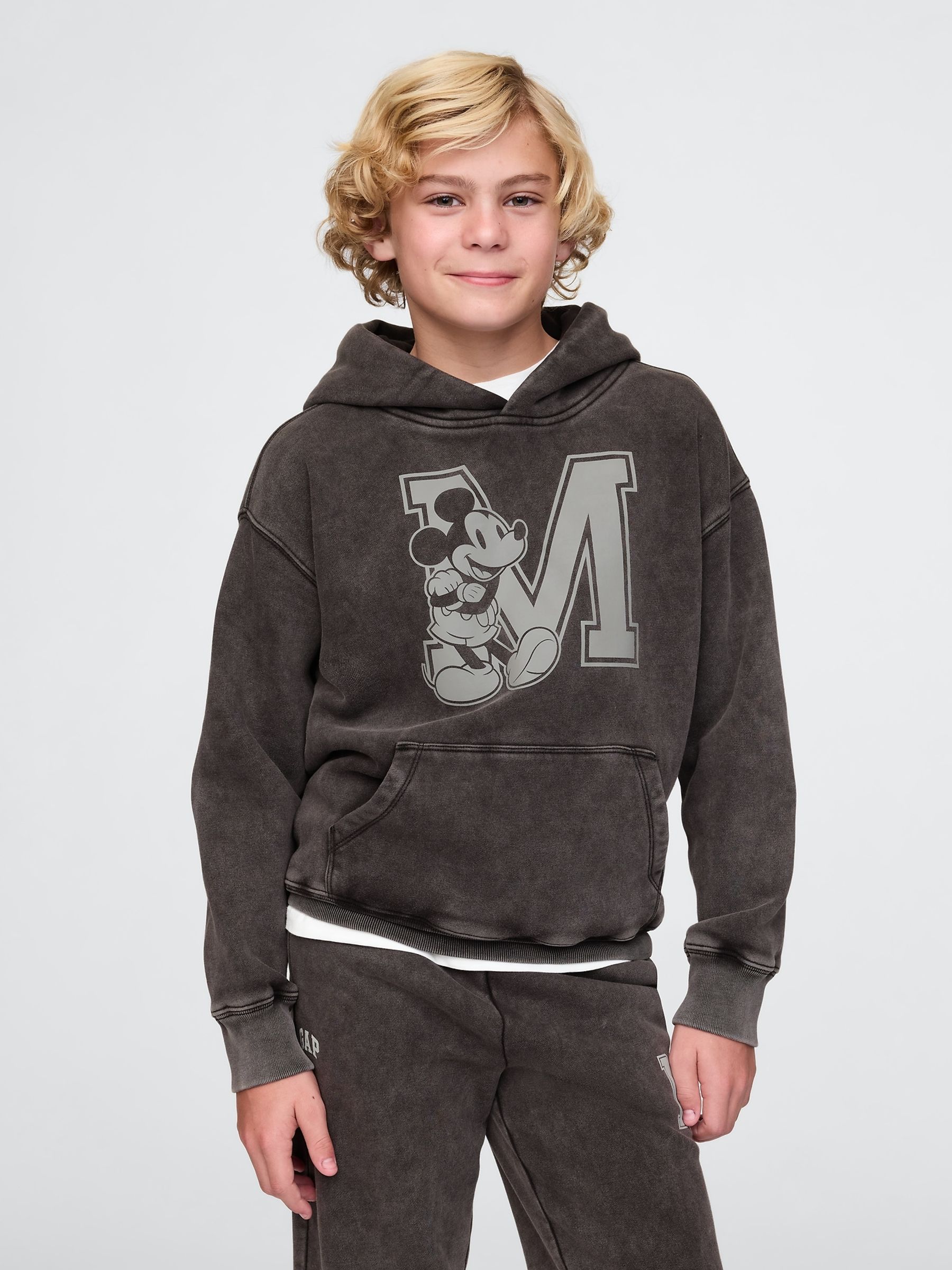 Black Disney Vintage Soft Logo Hoodie (4-13yrs) - Image 1 of 5