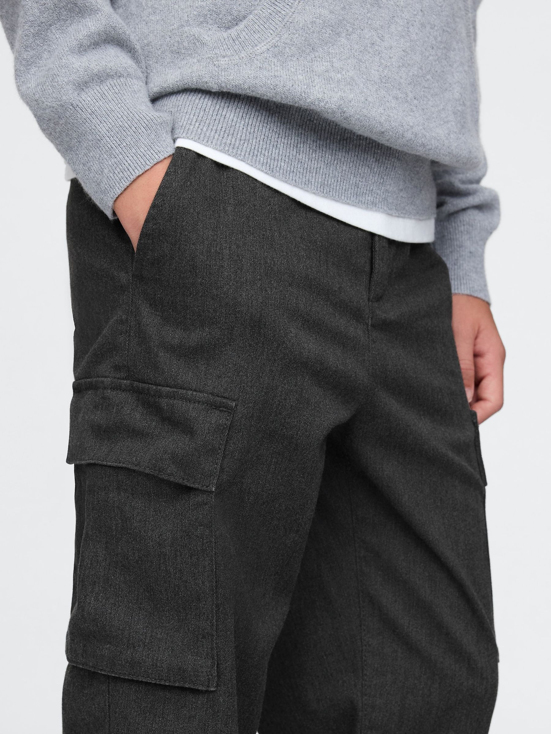 Grey Twill Cargo Trousers (4-13yrs) - Image 4 of 5