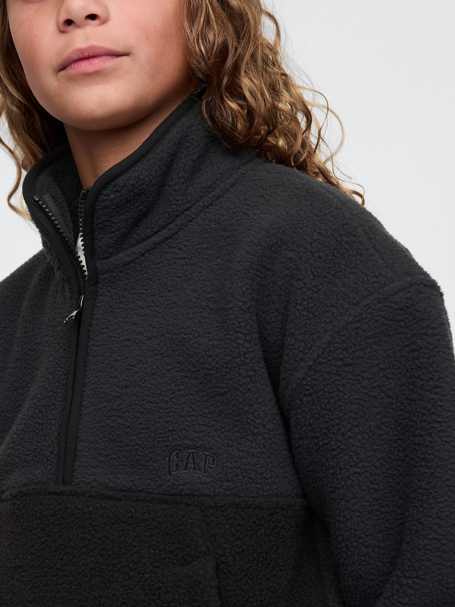 Black Sherpa Logo Half-Zip Pullover Fleece (4-13yrs) - Image 4 of 5