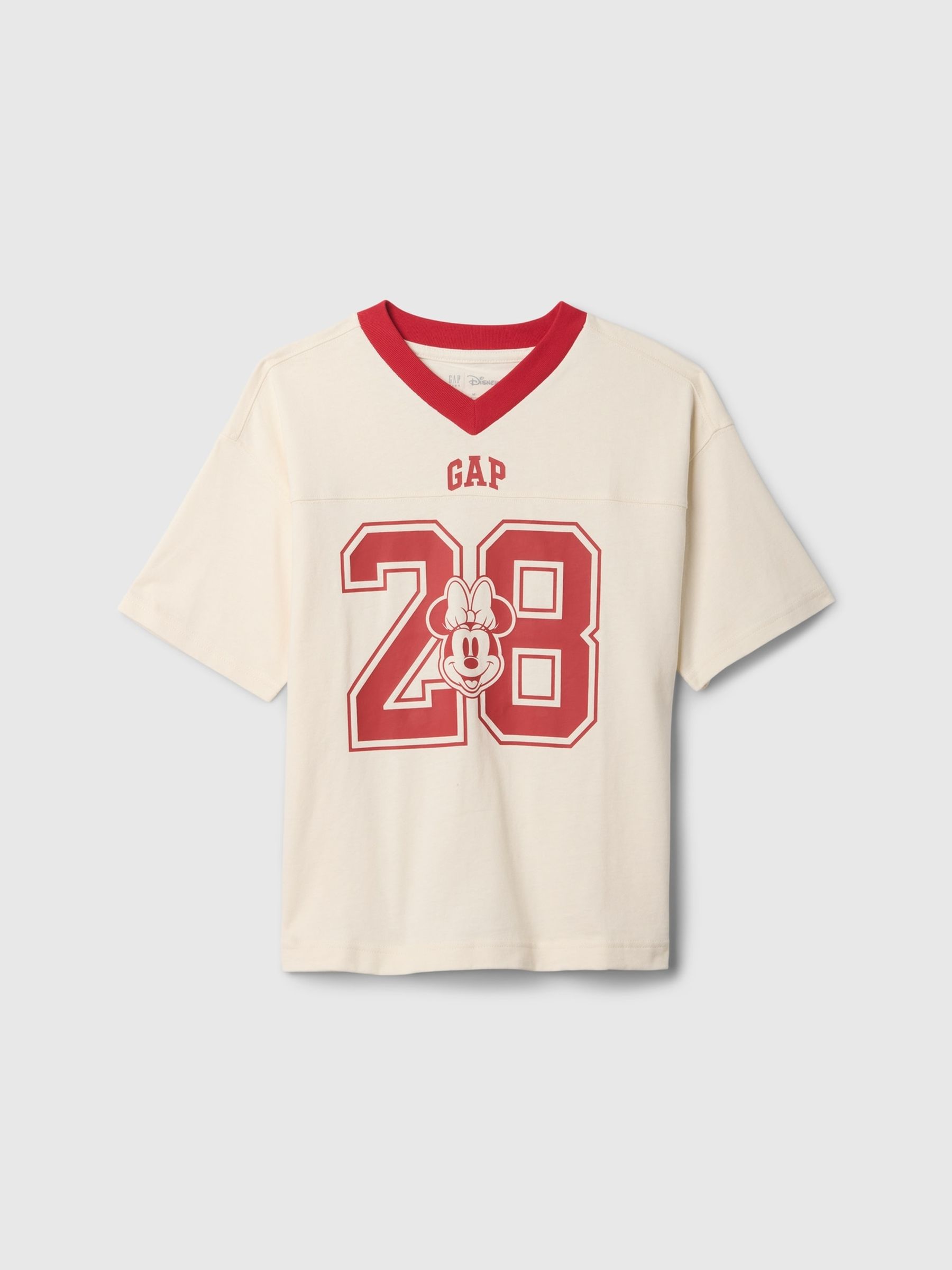 Beige Minnie Mouse Disney Varsity Logo T-Shirt (4-13yrs) - Image 1 of 3
