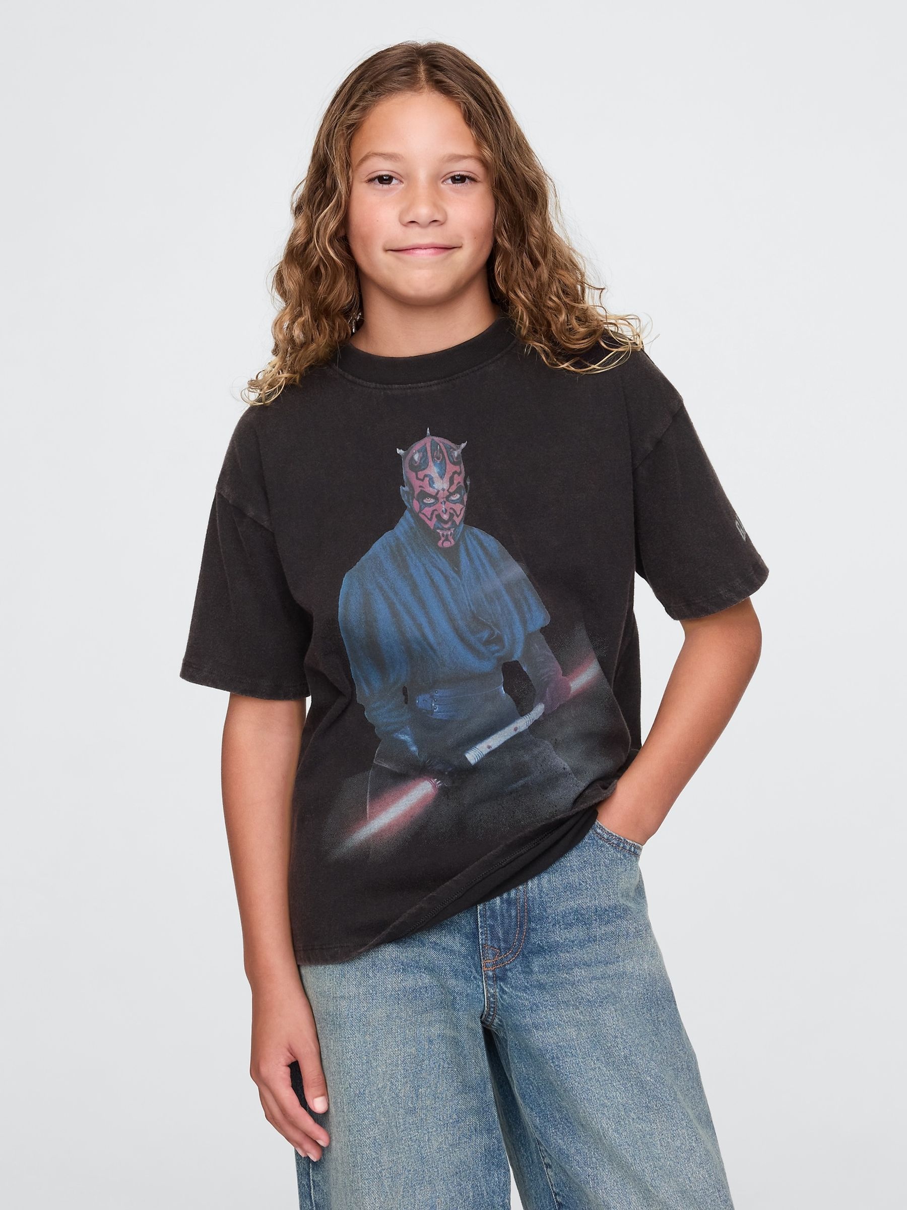 Black Darth Maul Star Wars Graphic T-Shirt (4-13yrs) - Image 1 of 6