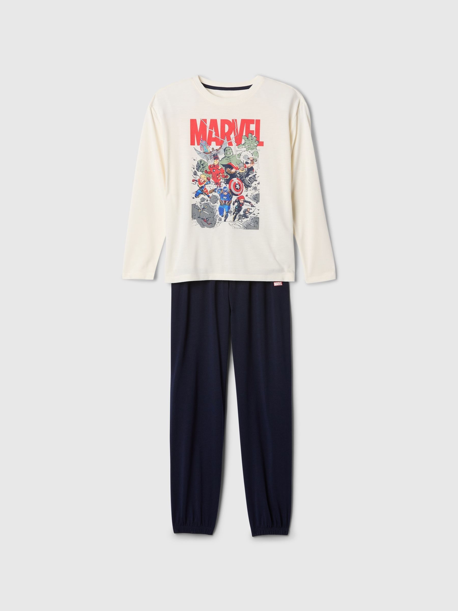 Cream Marvel Long Pyjamas (5-13yrs) - Image 1 of 3