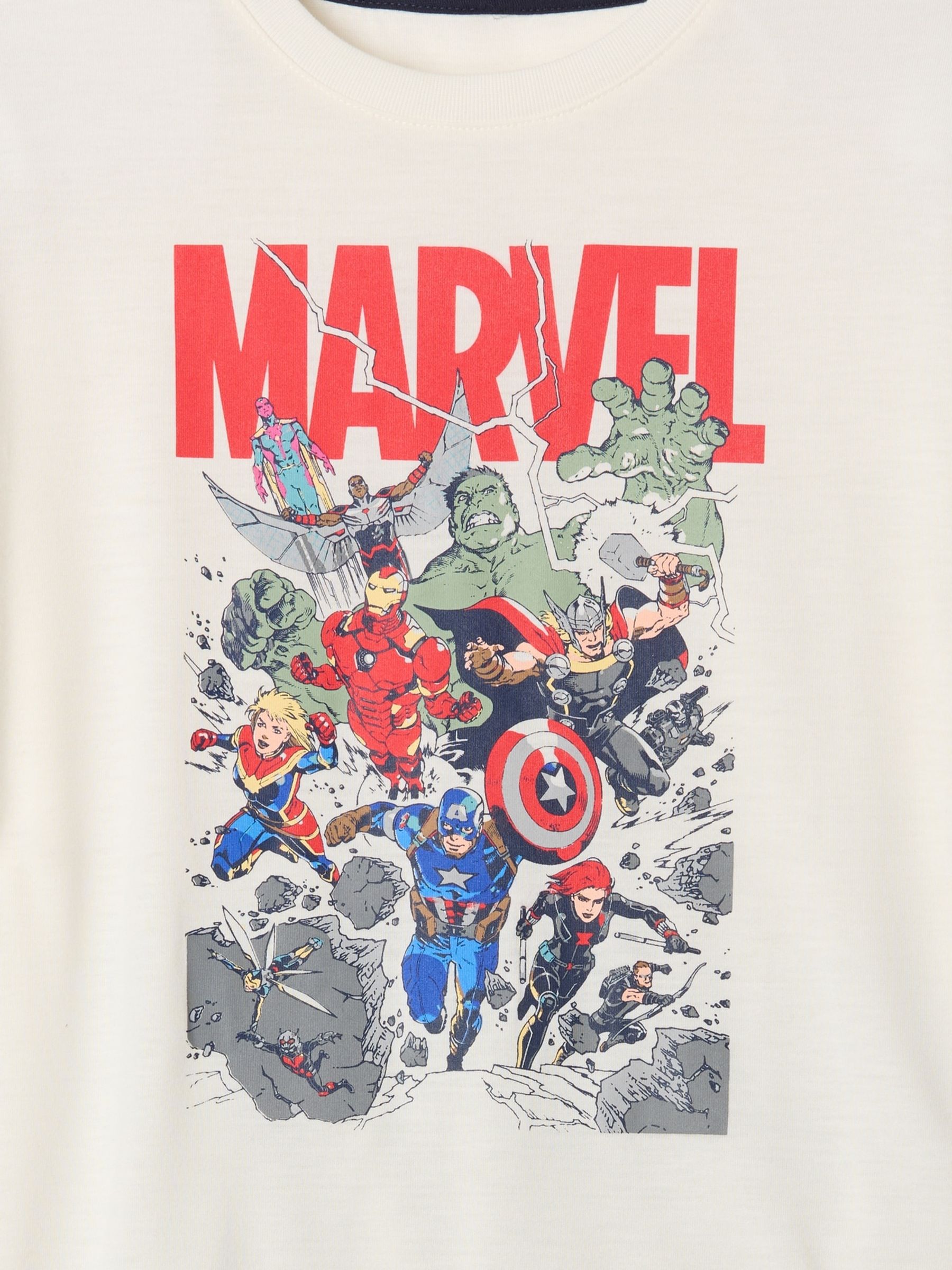 Cream Marvel Long Pyjamas (5-13yrs) - Image 3 of 3