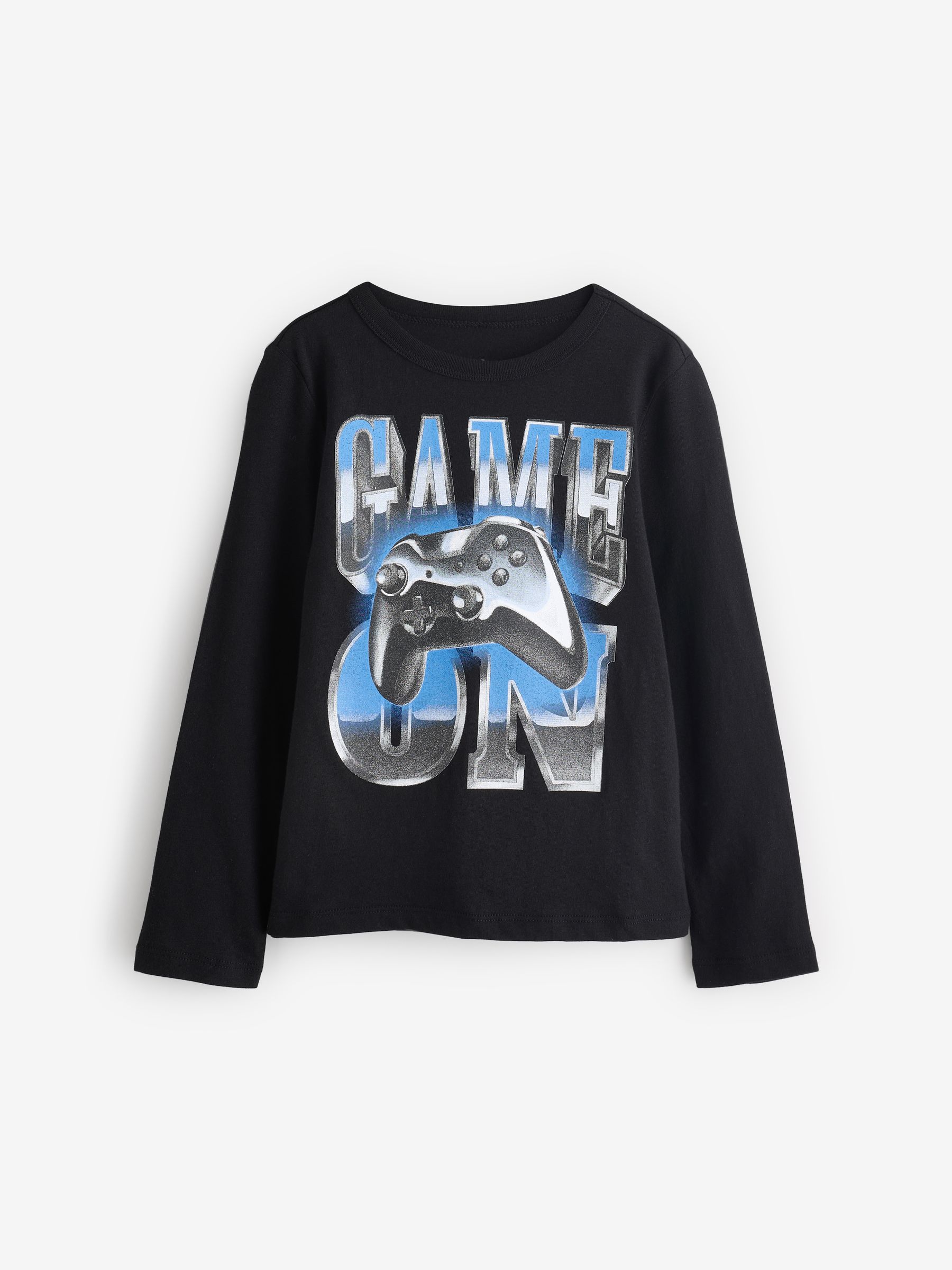 Black Long Sleeve Crew Neck Graphic T-Shirt (4-13yrs) - Image 1 of 5
