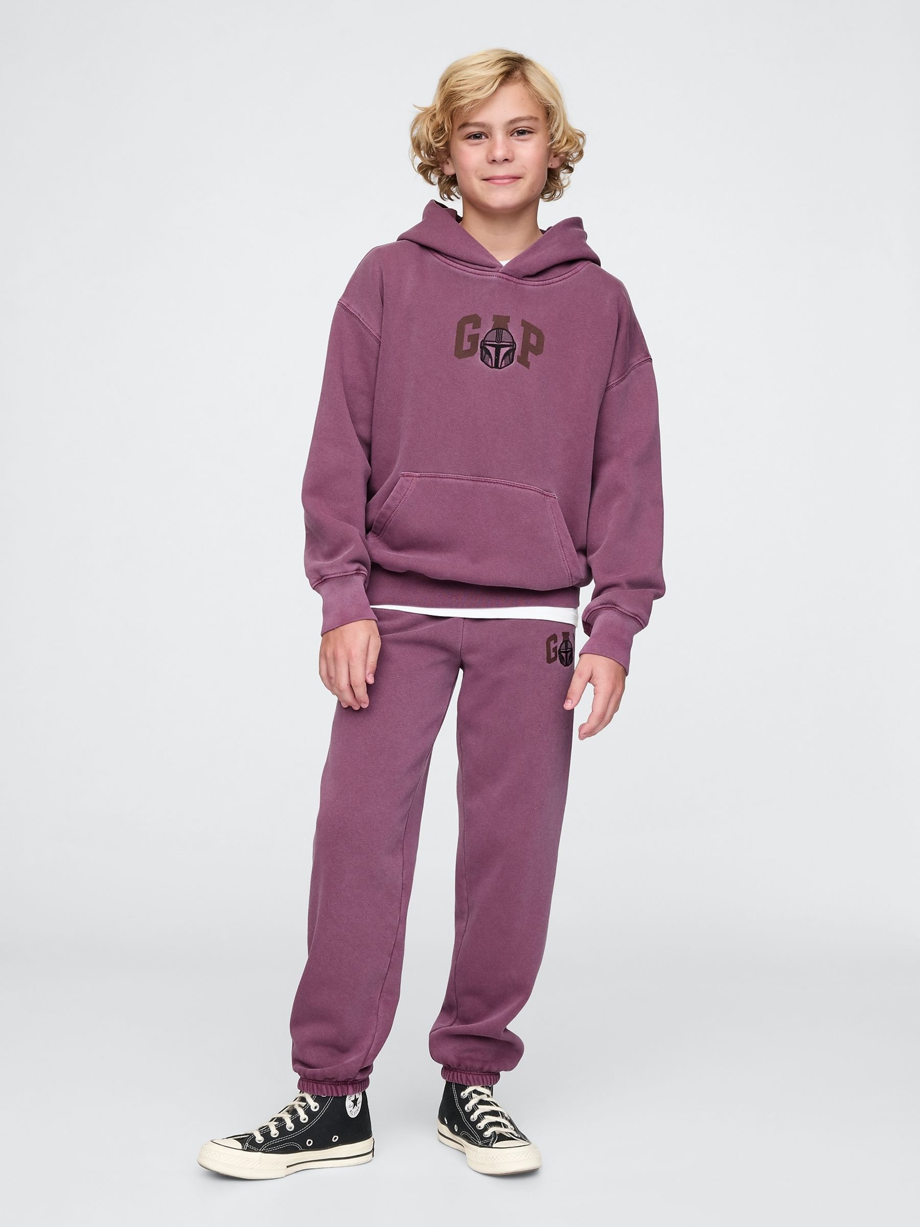 Purple Mandalorian Star Wars Vintage Hoodie (4-13yrs) - Image 3 of 5