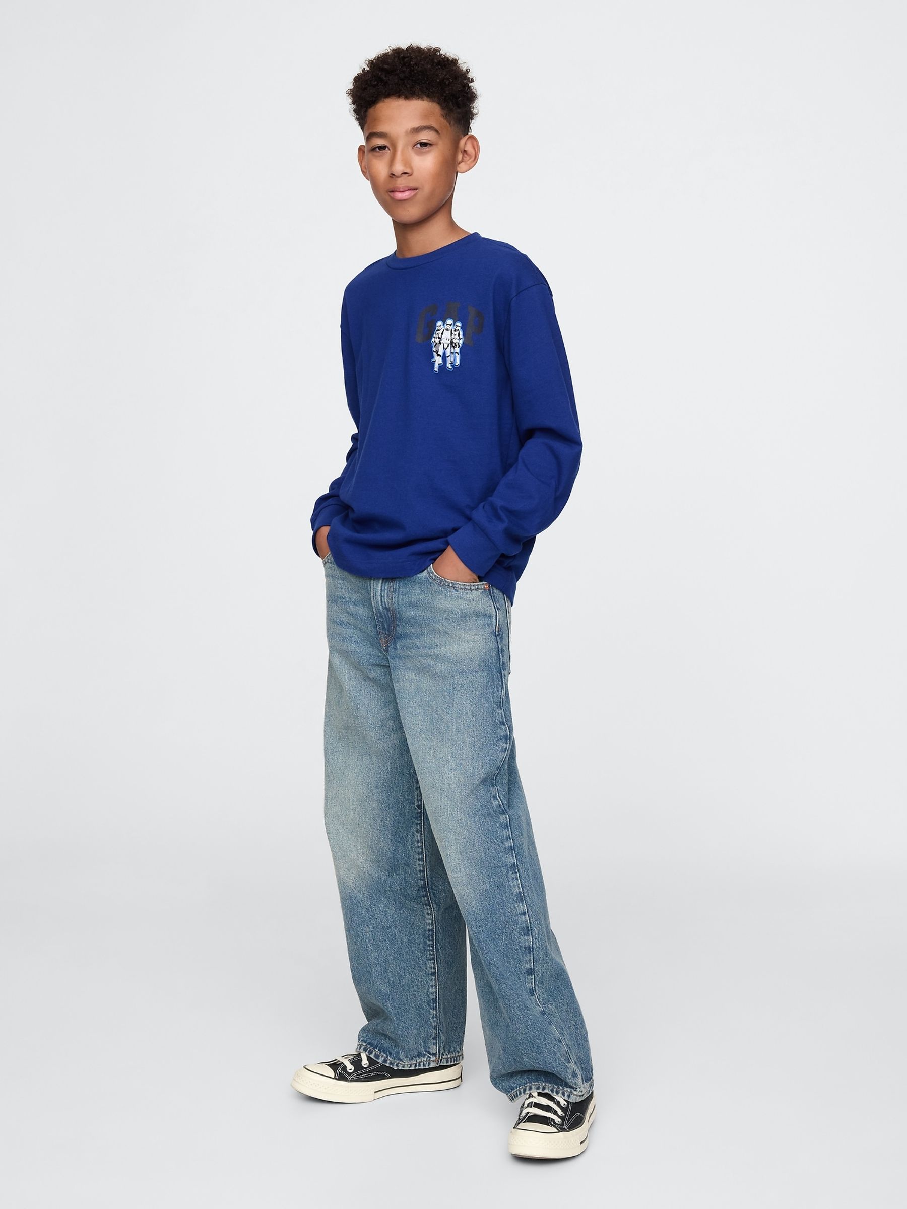 Blue Star Wars Long Sleeve Graphic T-Shirt (4-13yrs) - Image 3 of 5