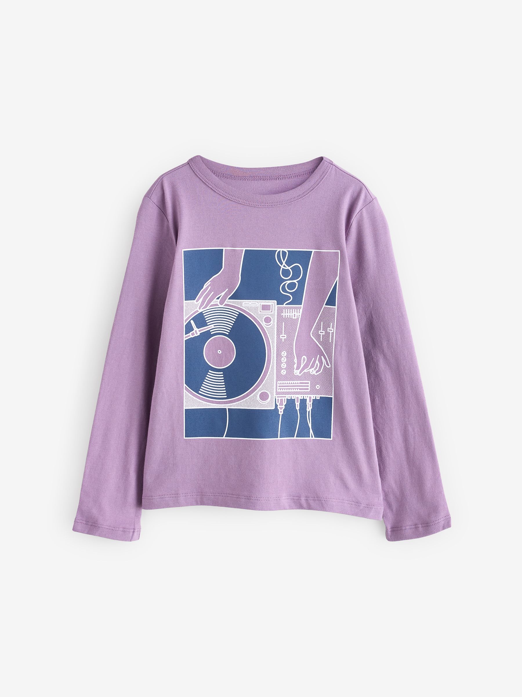 Purple Long Sleeve Crew Neck Graphic T-Shirt (4-13yrs) - Image 1 of 4