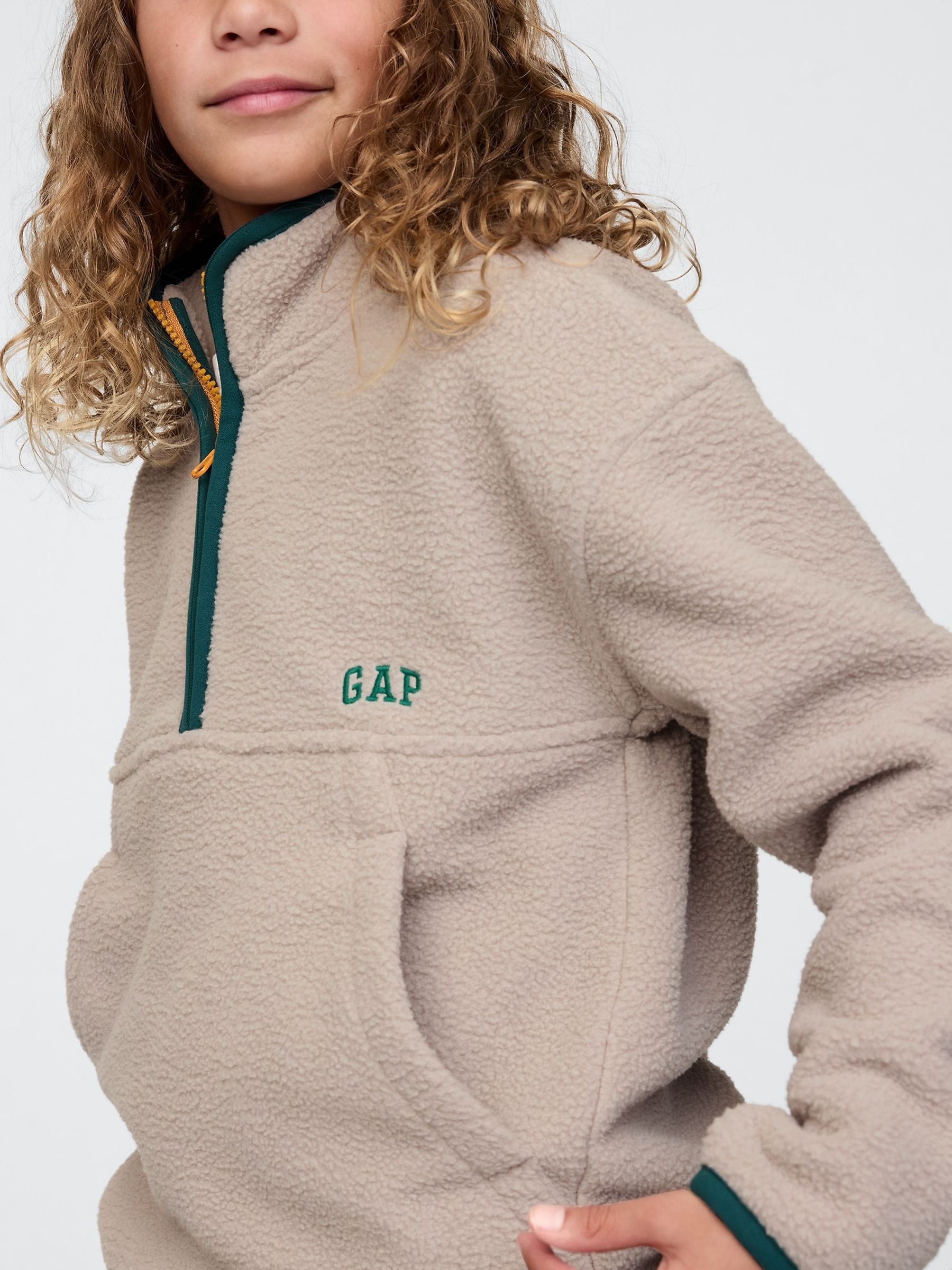 Brown Sherpa Logo Half-Zip Pullover Fleece (4-13yrs) - Image 4 of 5