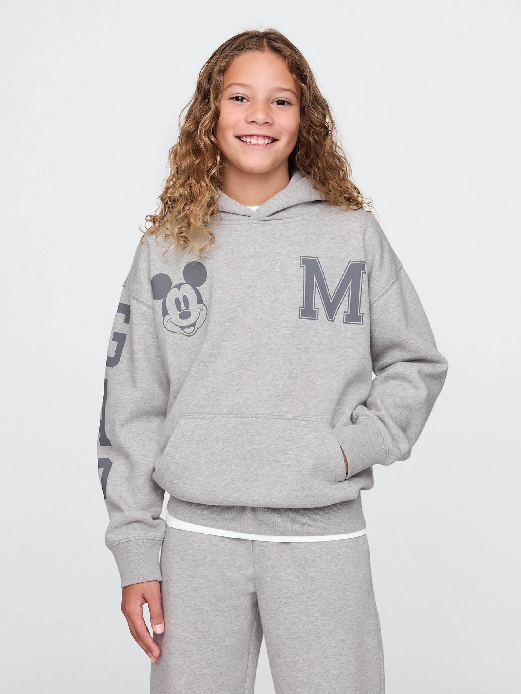 Grey Disney Vintage Soft Logo Hoodie (4-13yrs) - Image 1 of 5