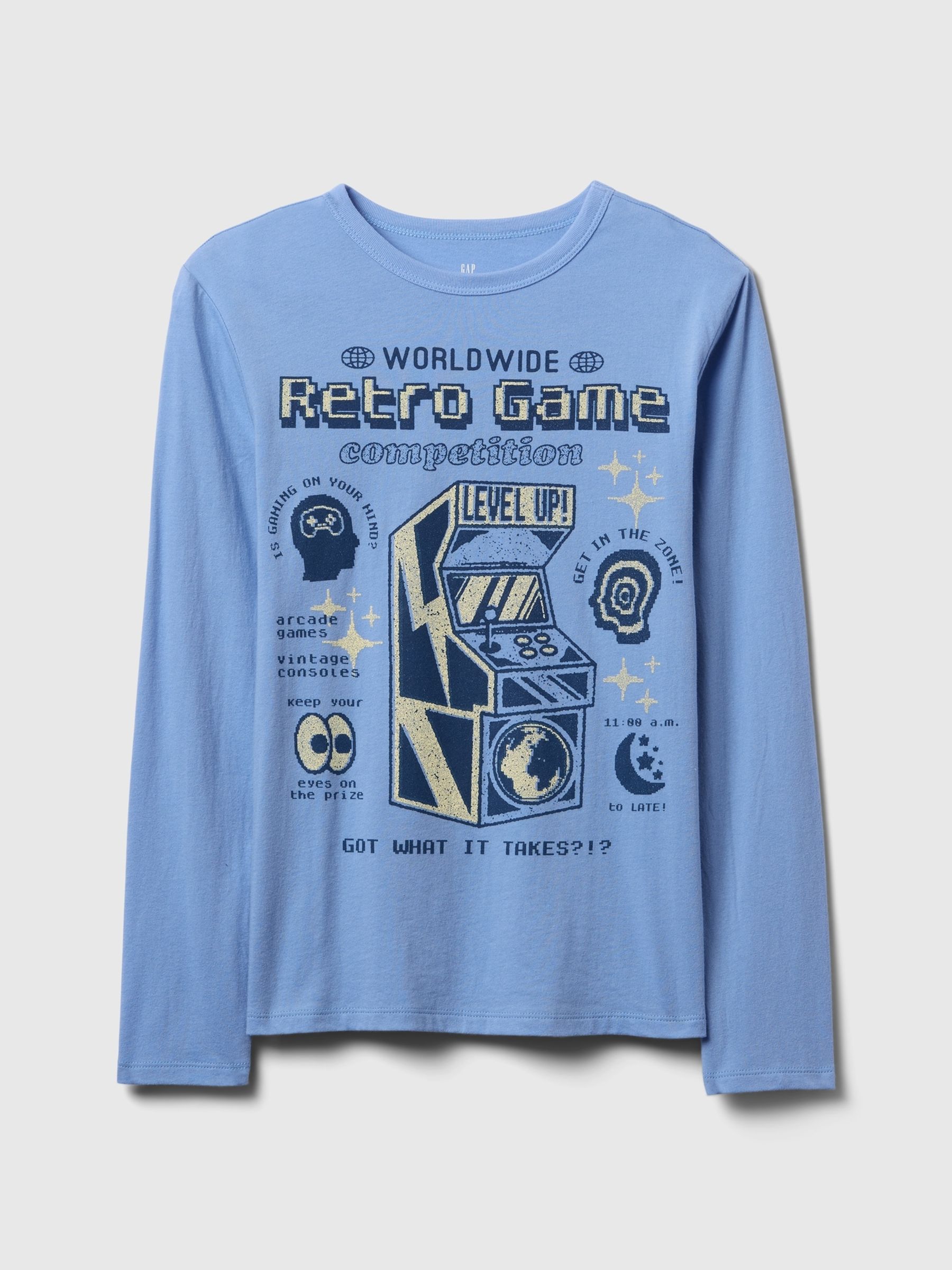 Blue Gaming Long Sleeve Crew Neck Graphic T-Shirt (4-13yrs) - Image 1 of 3