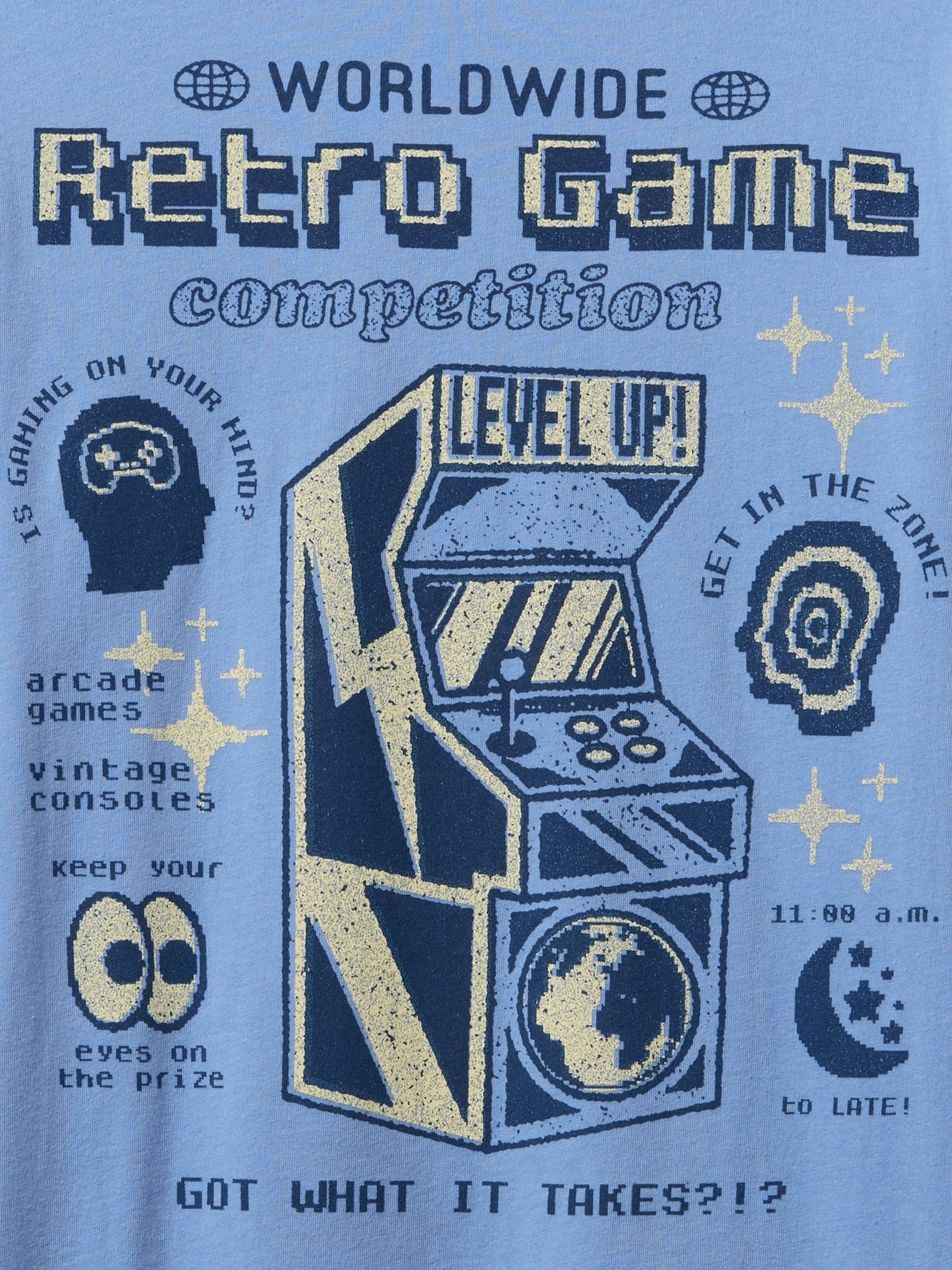 Blue Gaming Long Sleeve Crew Neck Graphic T-Shirt (4-13yrs) - Image 3 of 3