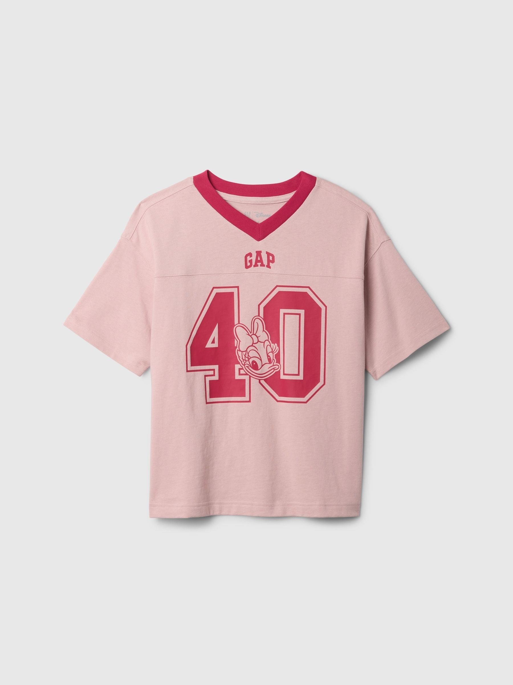 Pink Daisy Duck Disney Varsity Logo T-Shirt (4-13yrs) - Image 1 of 3