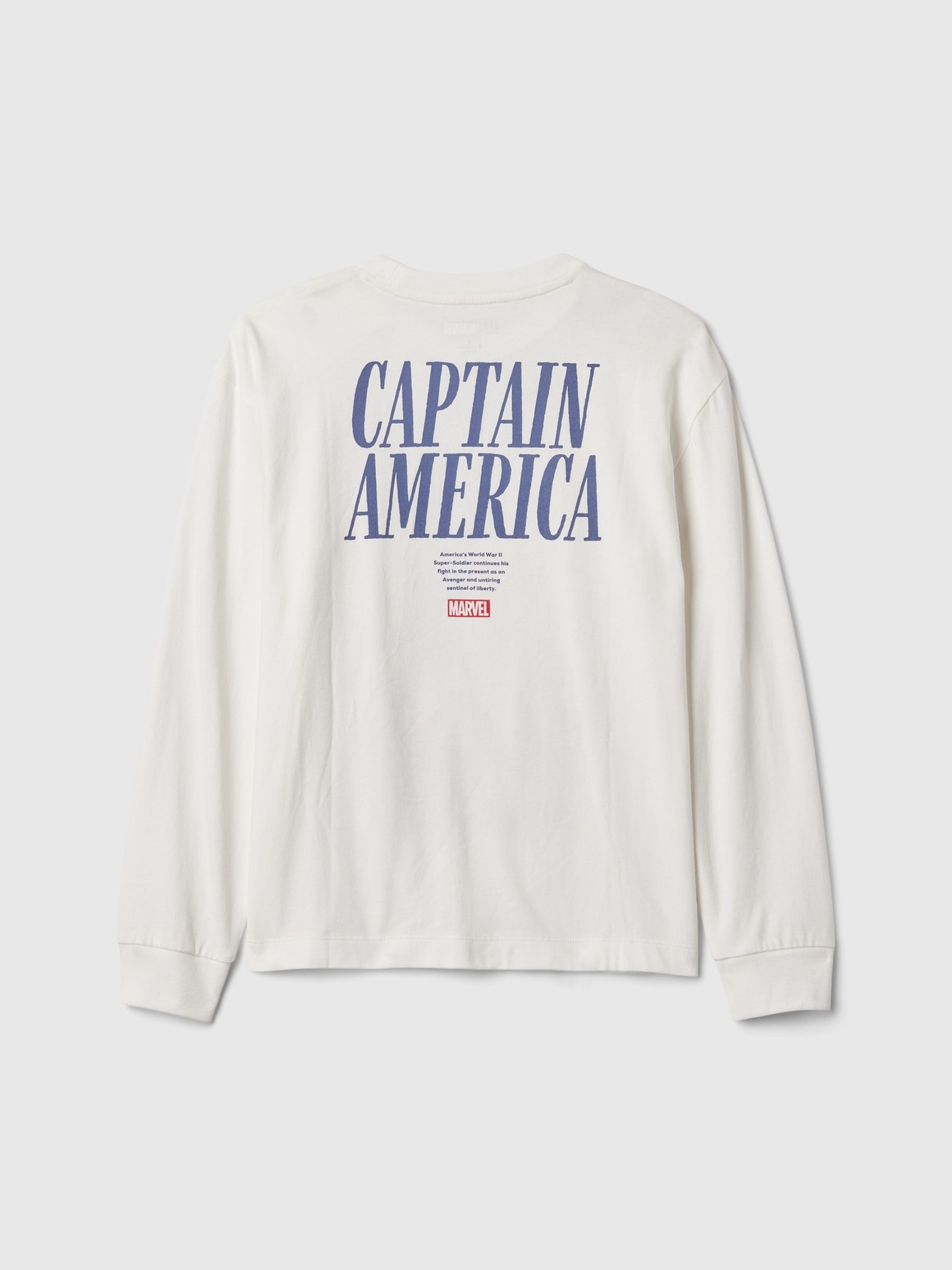 White Captain America Marvel Graphic Long Sleeve T-Shirt (4-13yrs) - Image 2 of 3