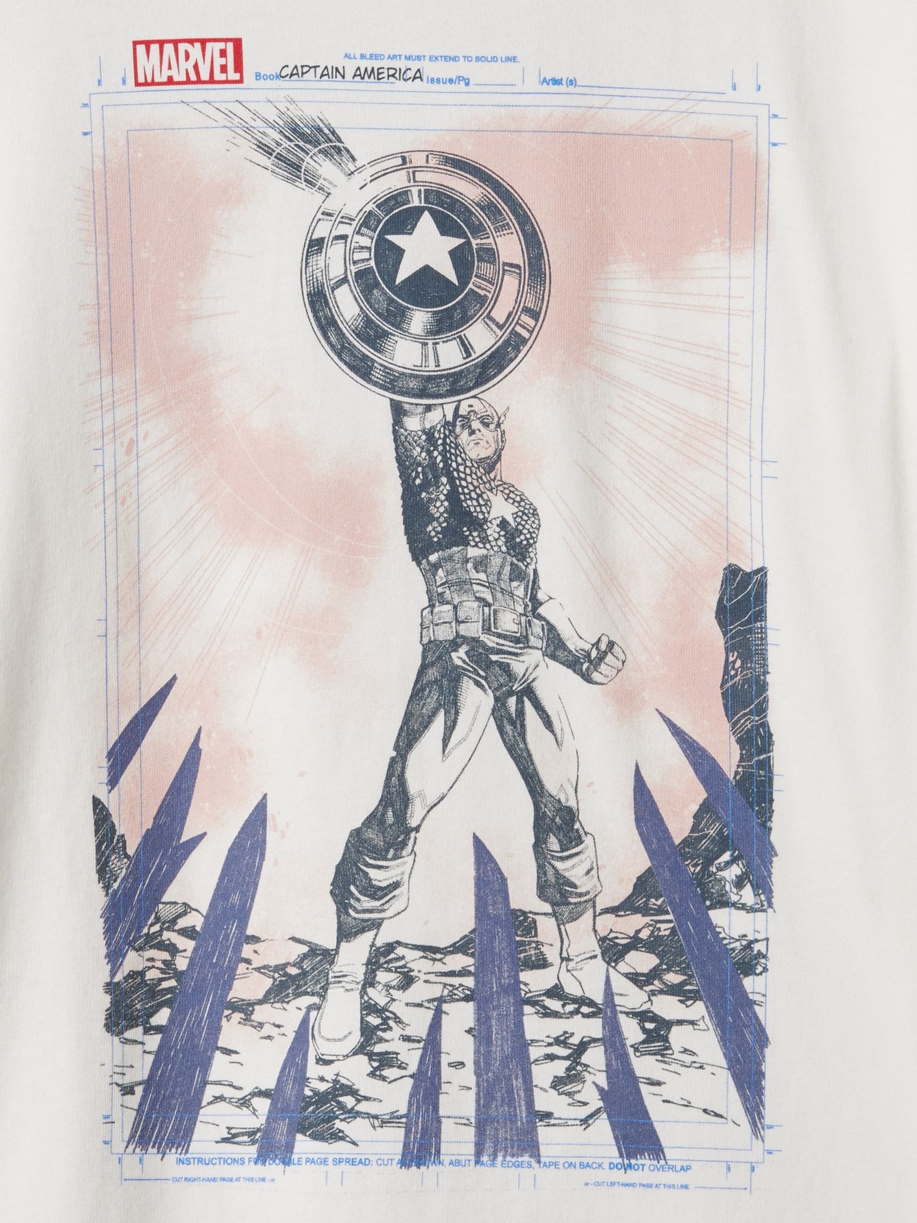 White Captain America Marvel Graphic Long Sleeve T-Shirt (4-13yrs) - Image 3 of 3